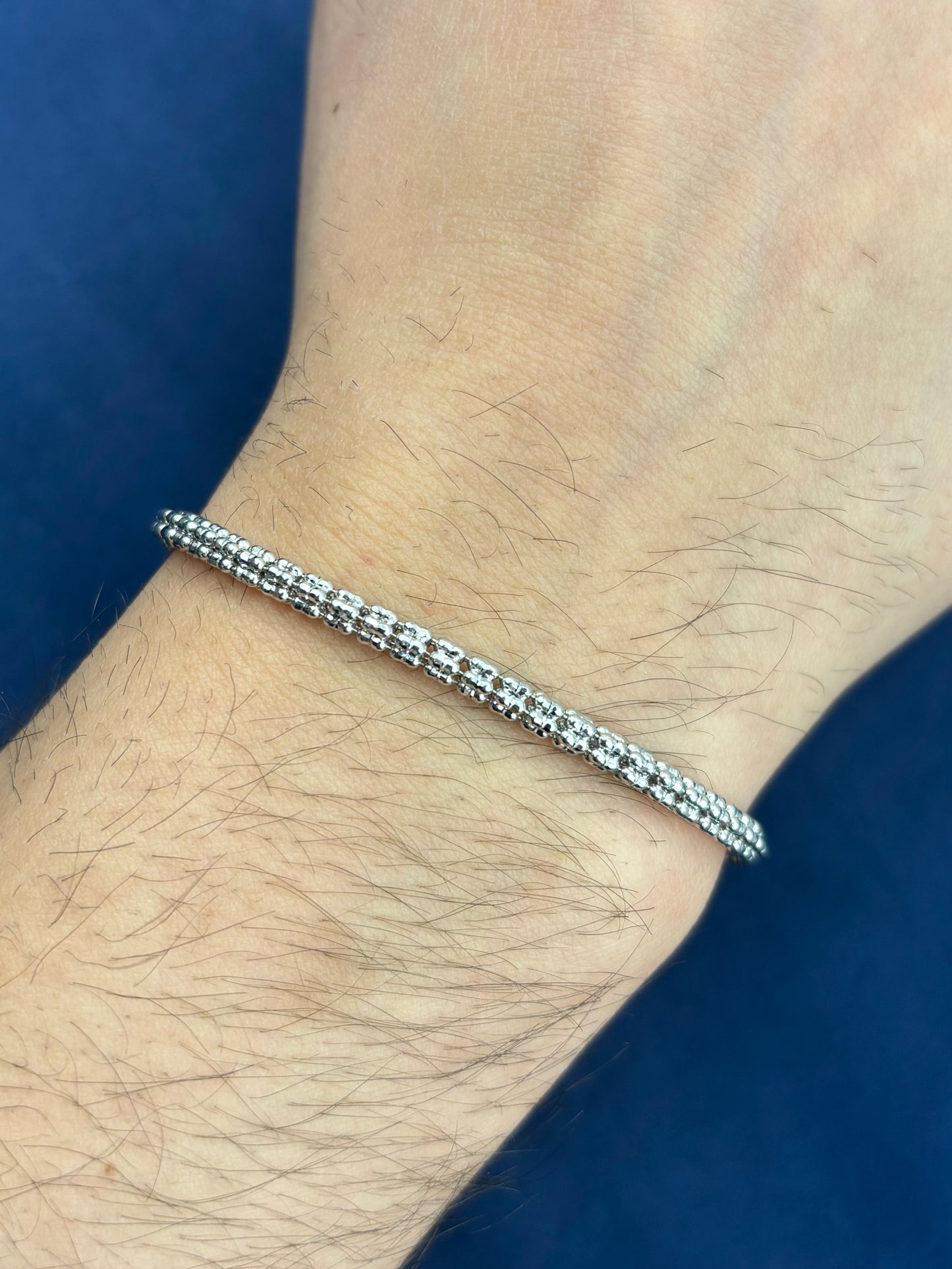 14K White Gold Moon Ice Bracelet