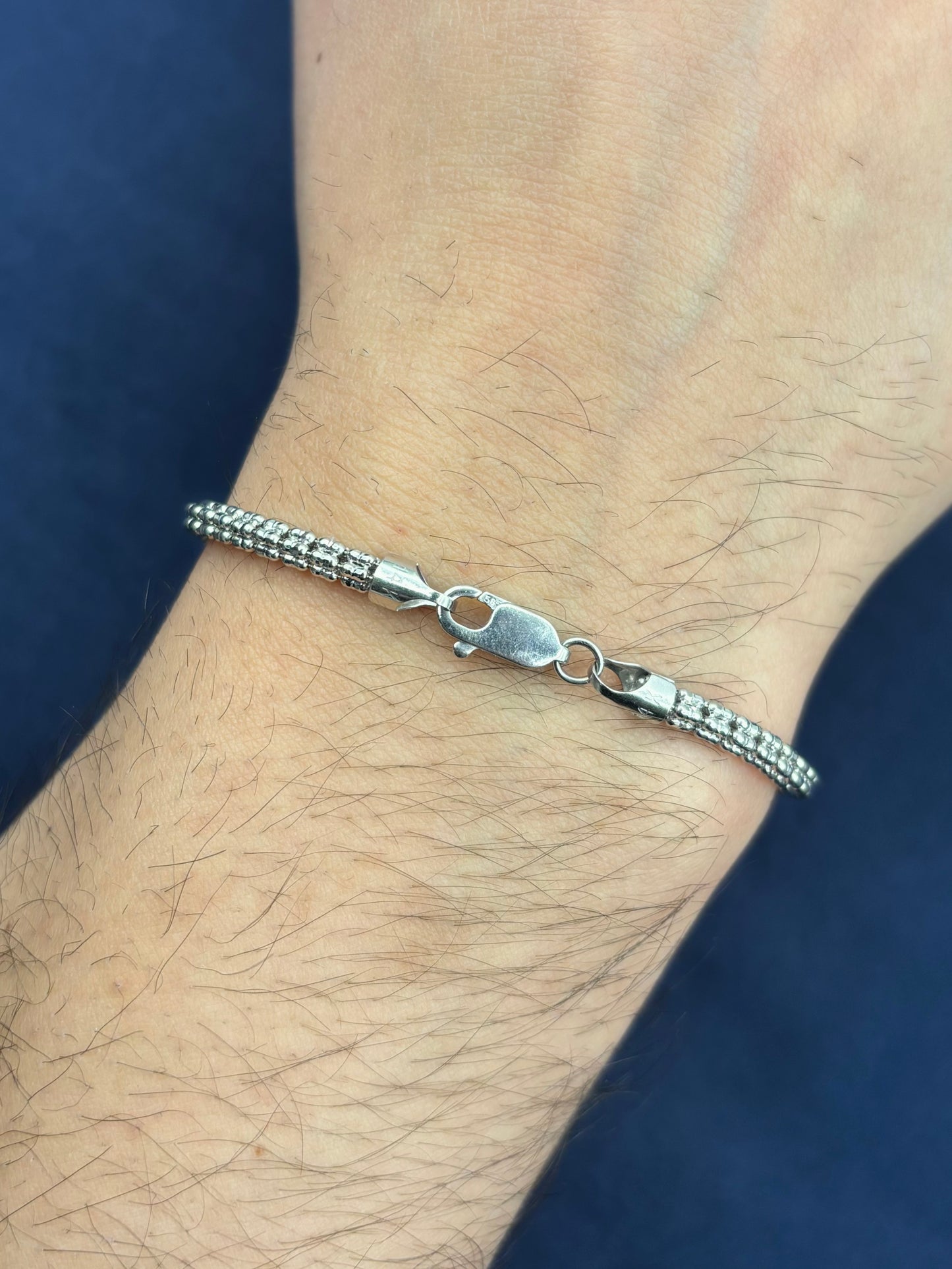 14K White Gold Moon Ice Bracelet