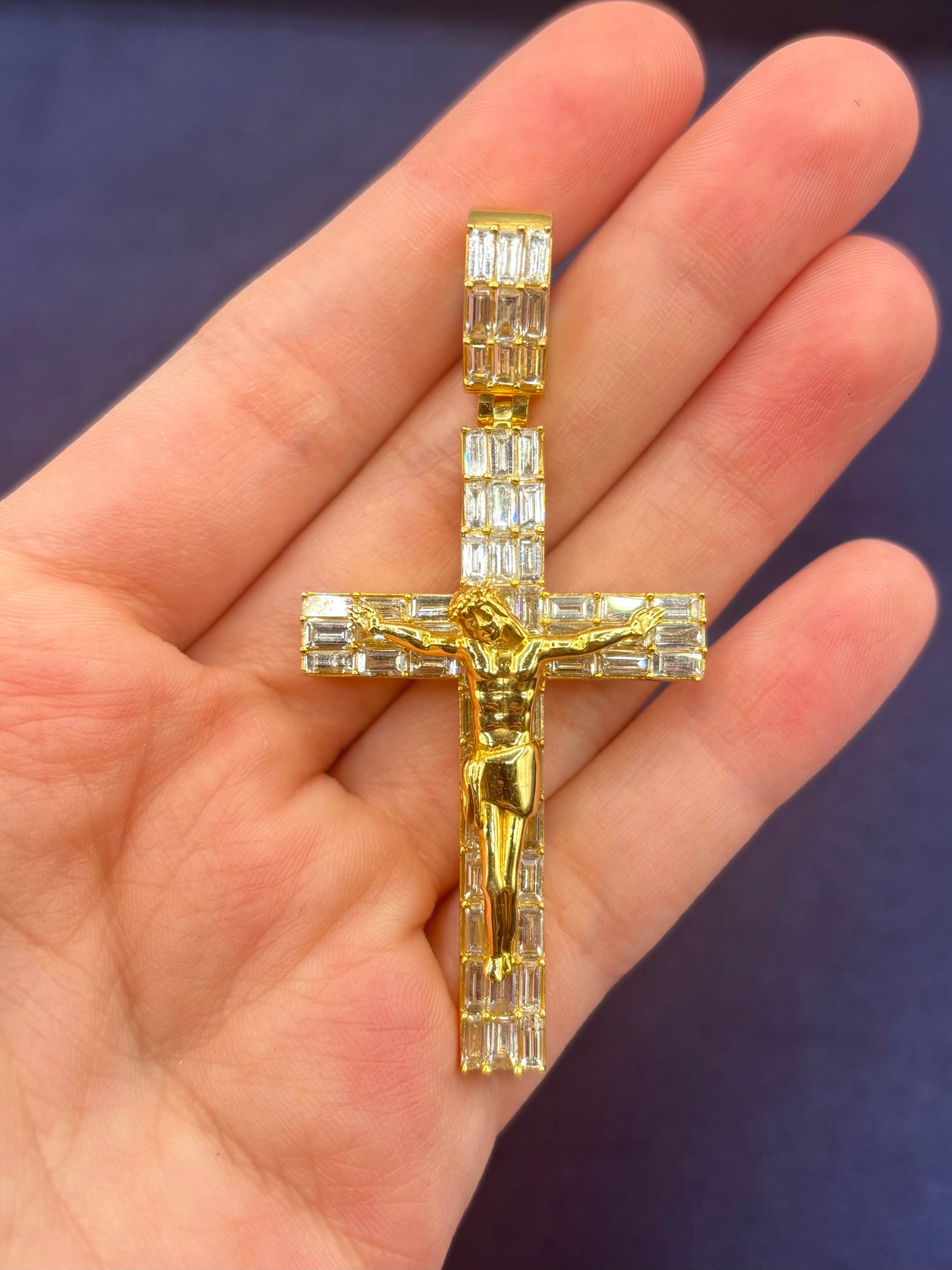 14K Jesus Crucifix Cross Pendant