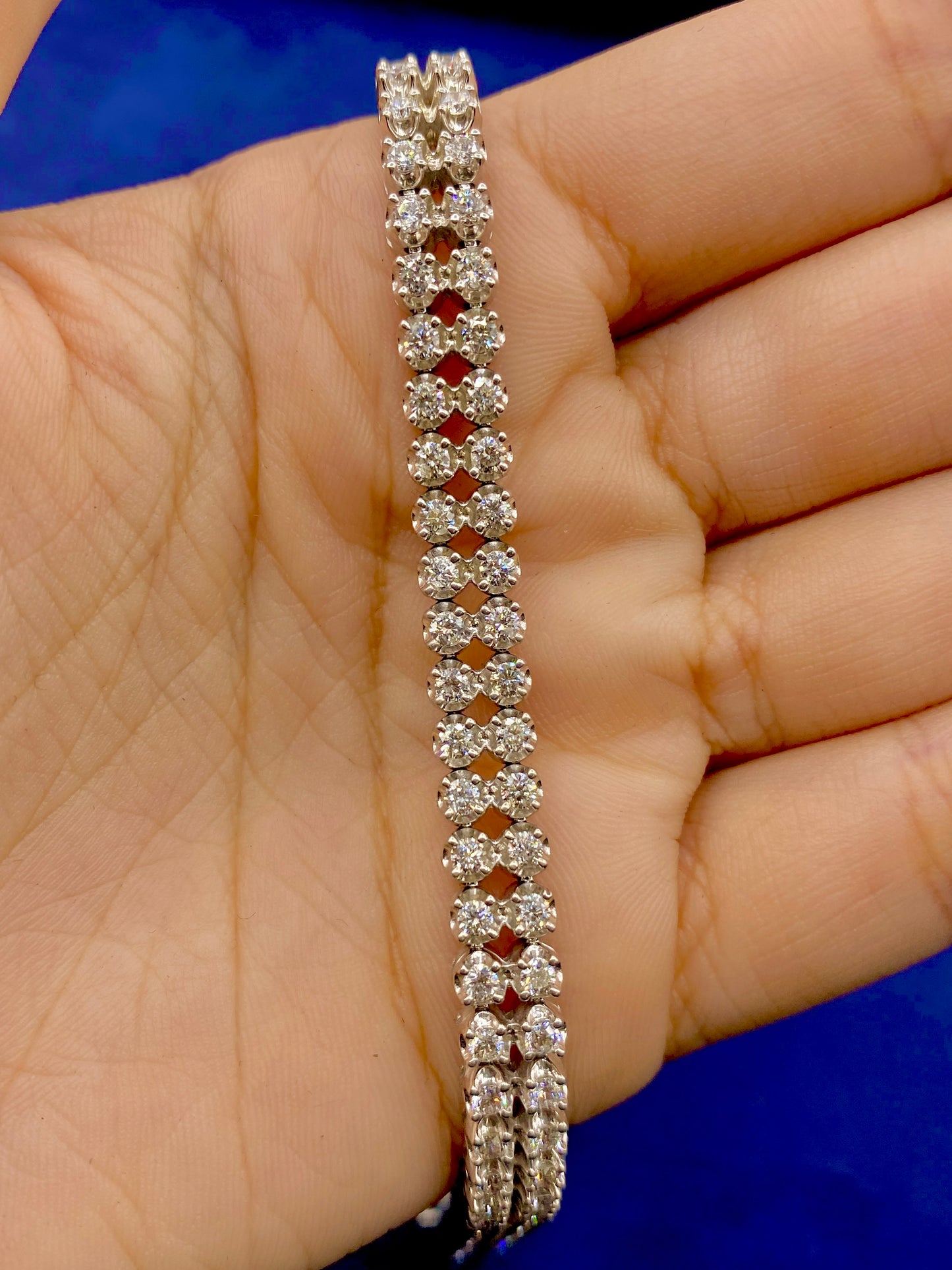10K Double Row Dazzling Diamond Tennis Bracelet