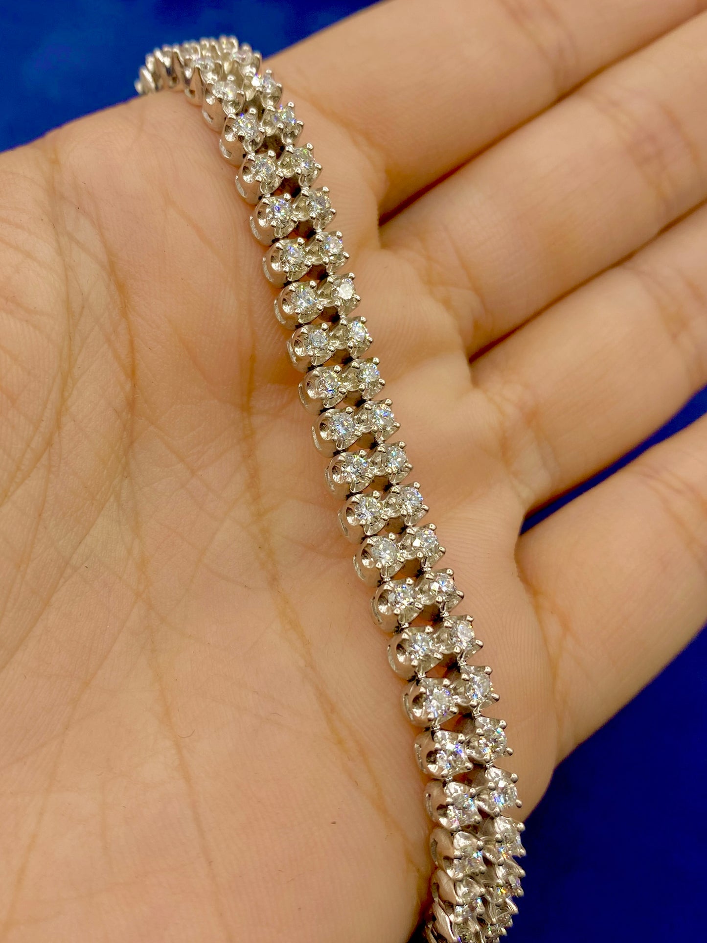 10K Double Row Dazzling Diamond Tennis Bracelet