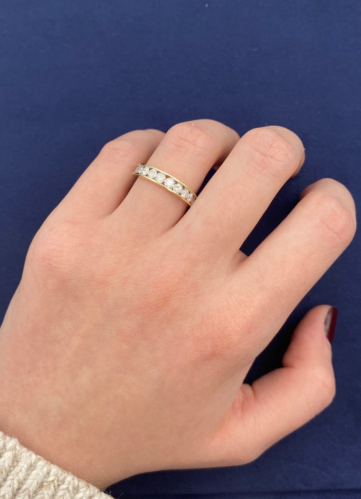 10k Half Diamond Ring Band 3.85mm