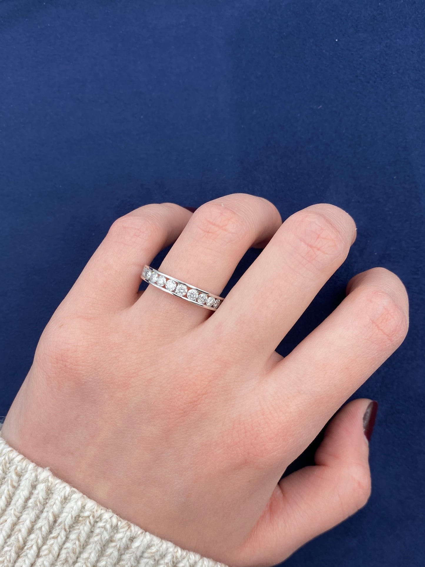 10k Half Diamond Ring Band 3.85mm