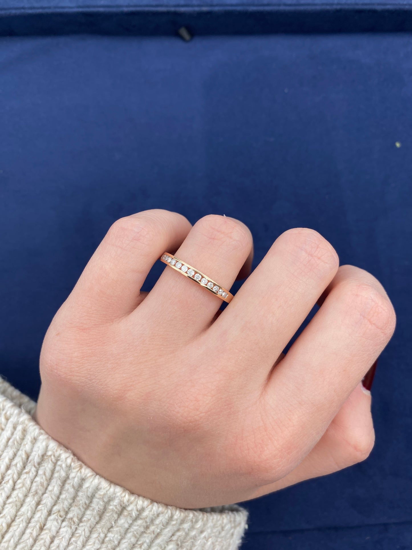 10k Half Diamond Ring Band 2.9mm