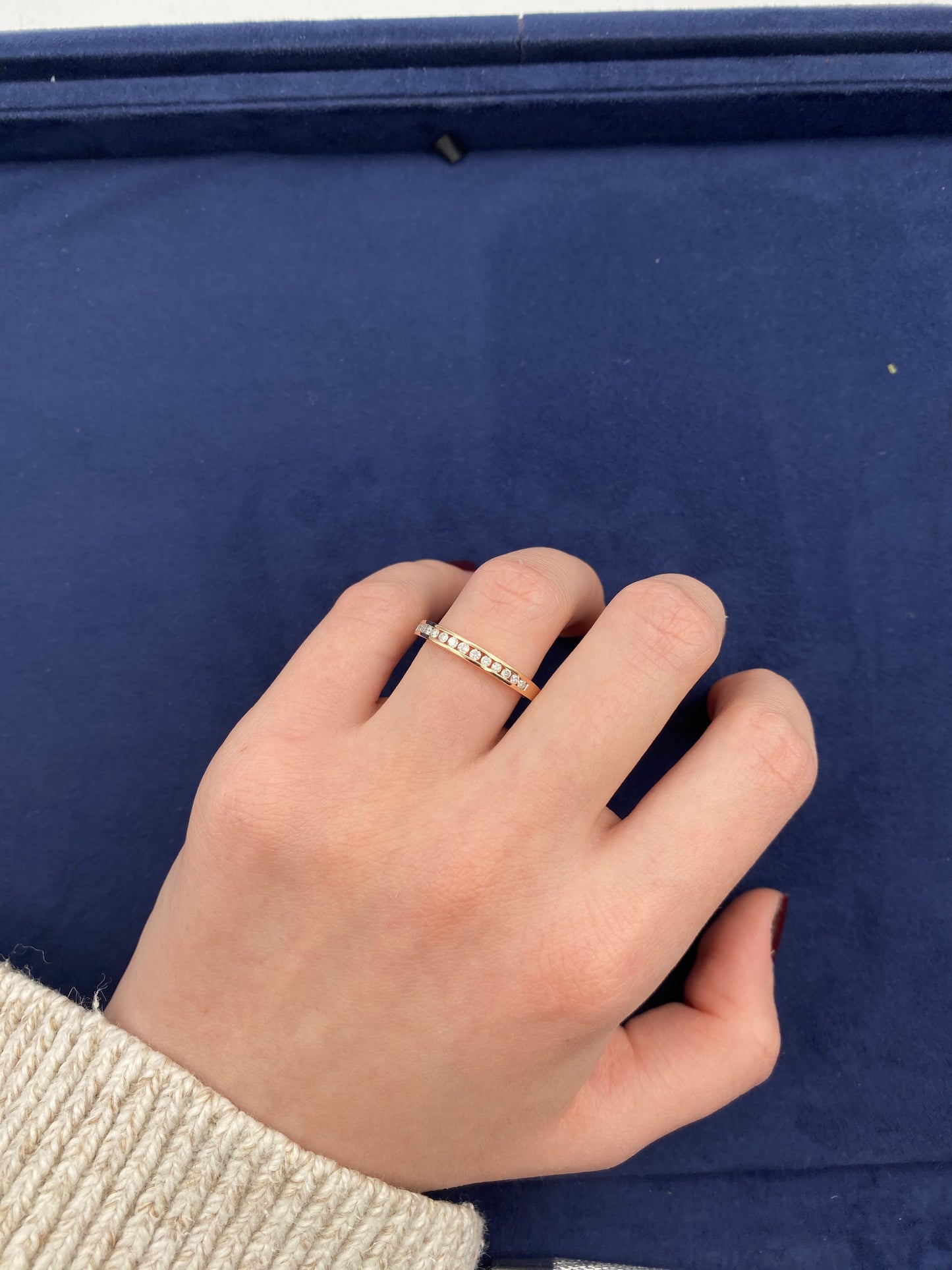 10k Half Diamond Ring Band 2.9mm