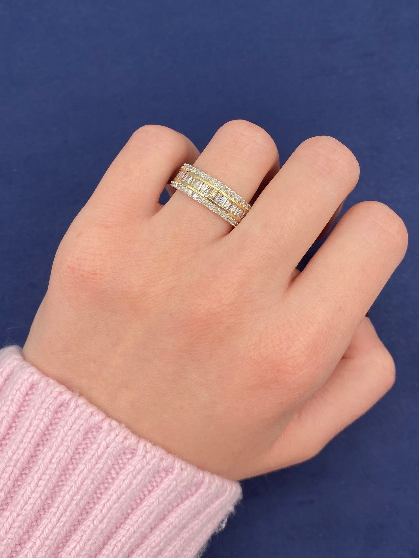 14K Single Row Baguette Ring