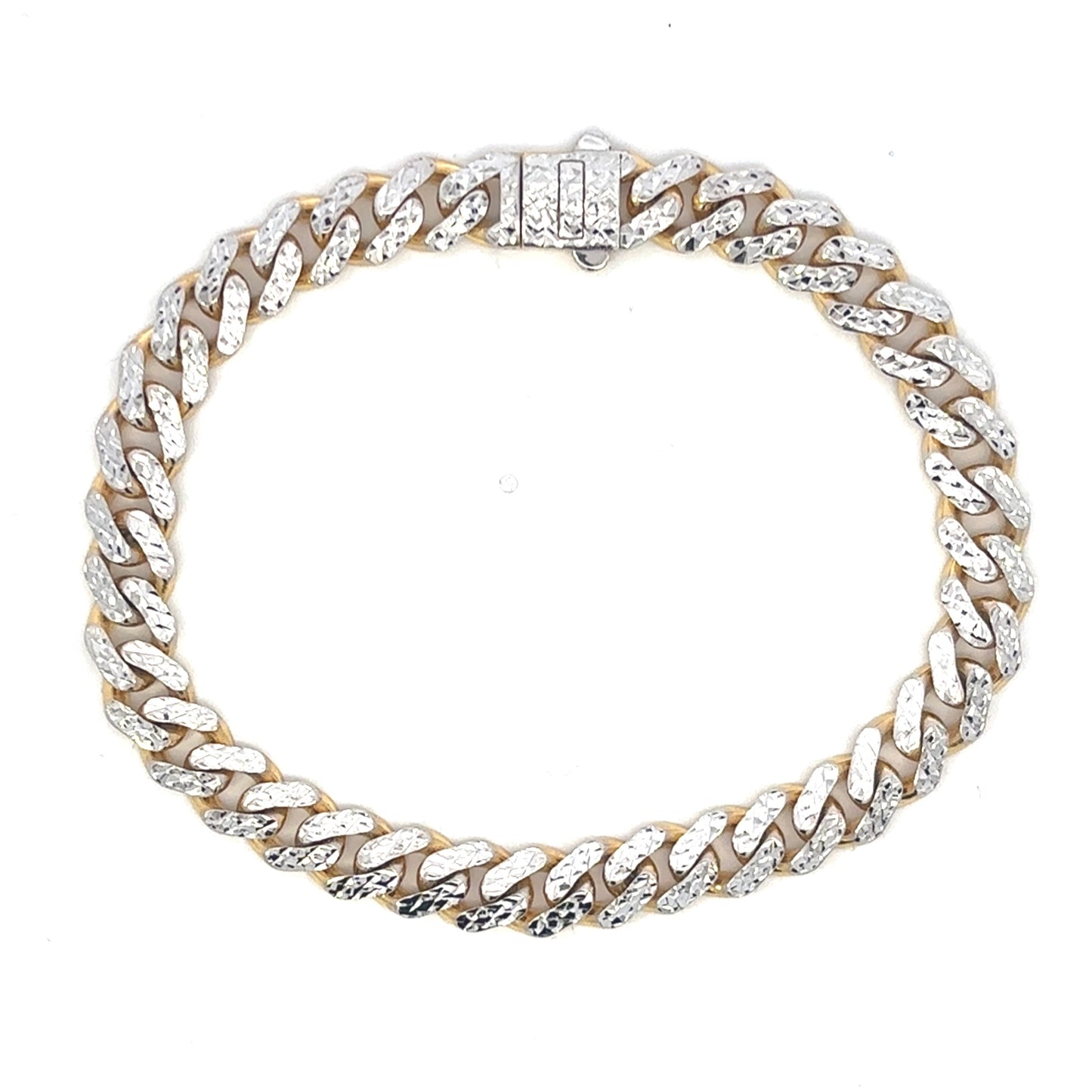 14k Diamond Cut Cuban Bracelet