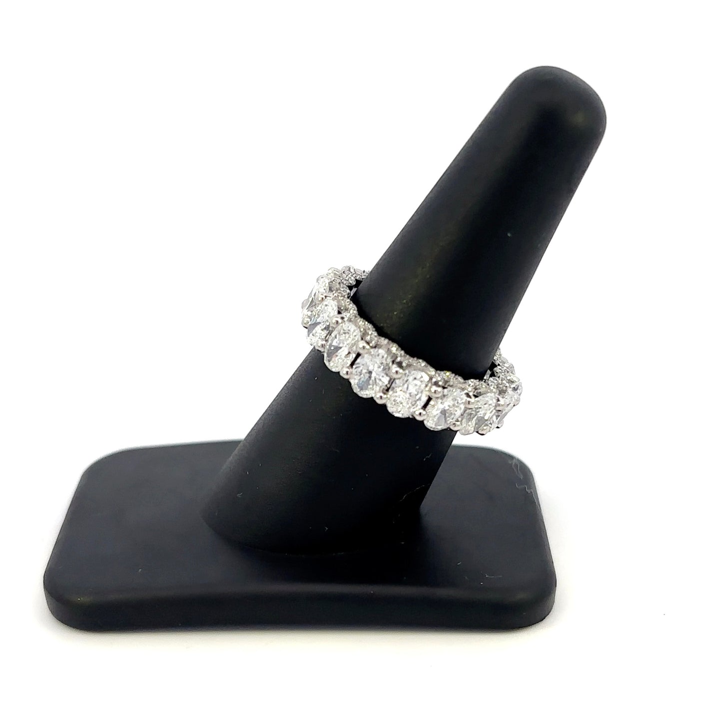 Platinum Eternity Band with Oval Diamonds