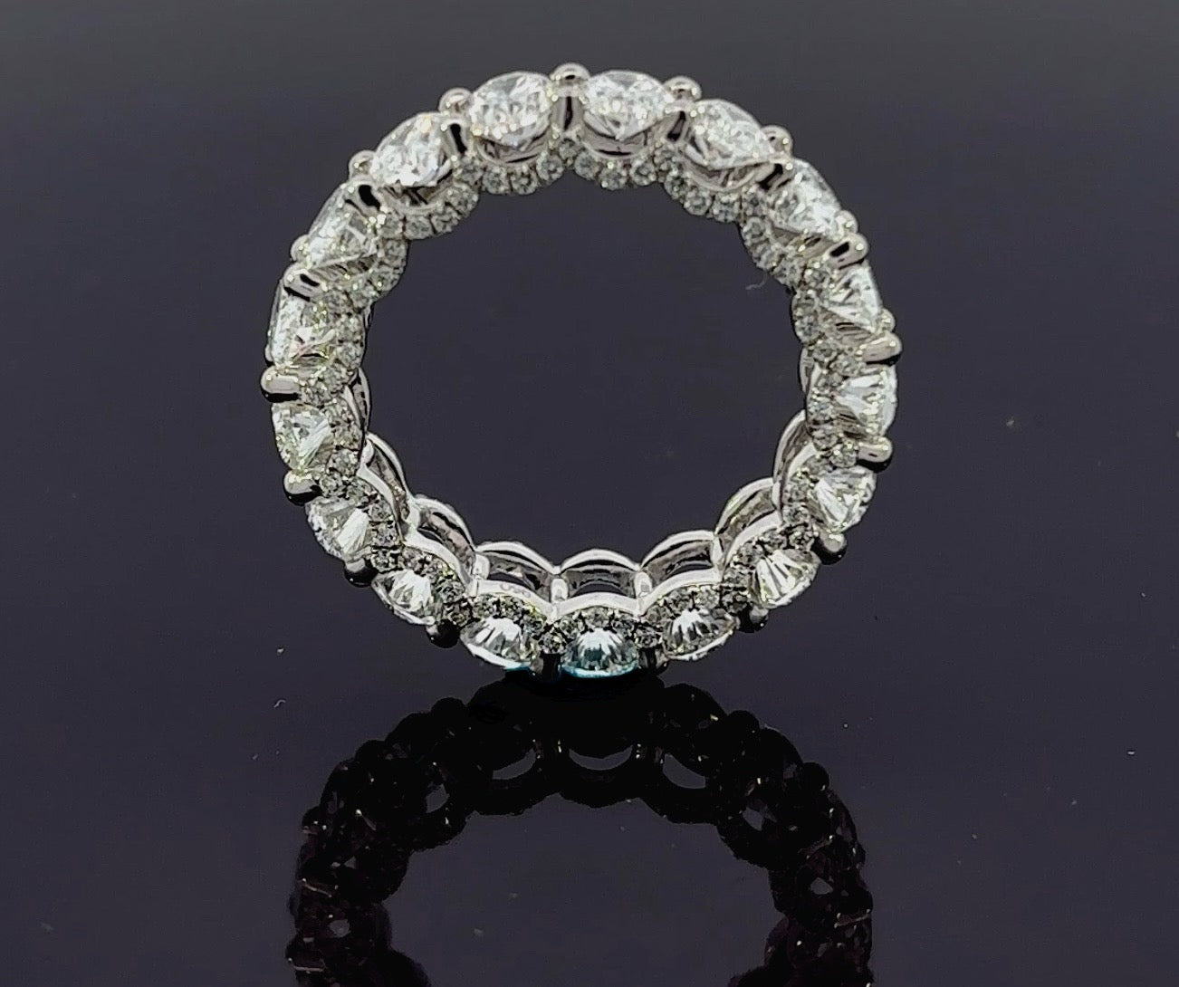 Platinum Eternity Band with Oval Diamonds