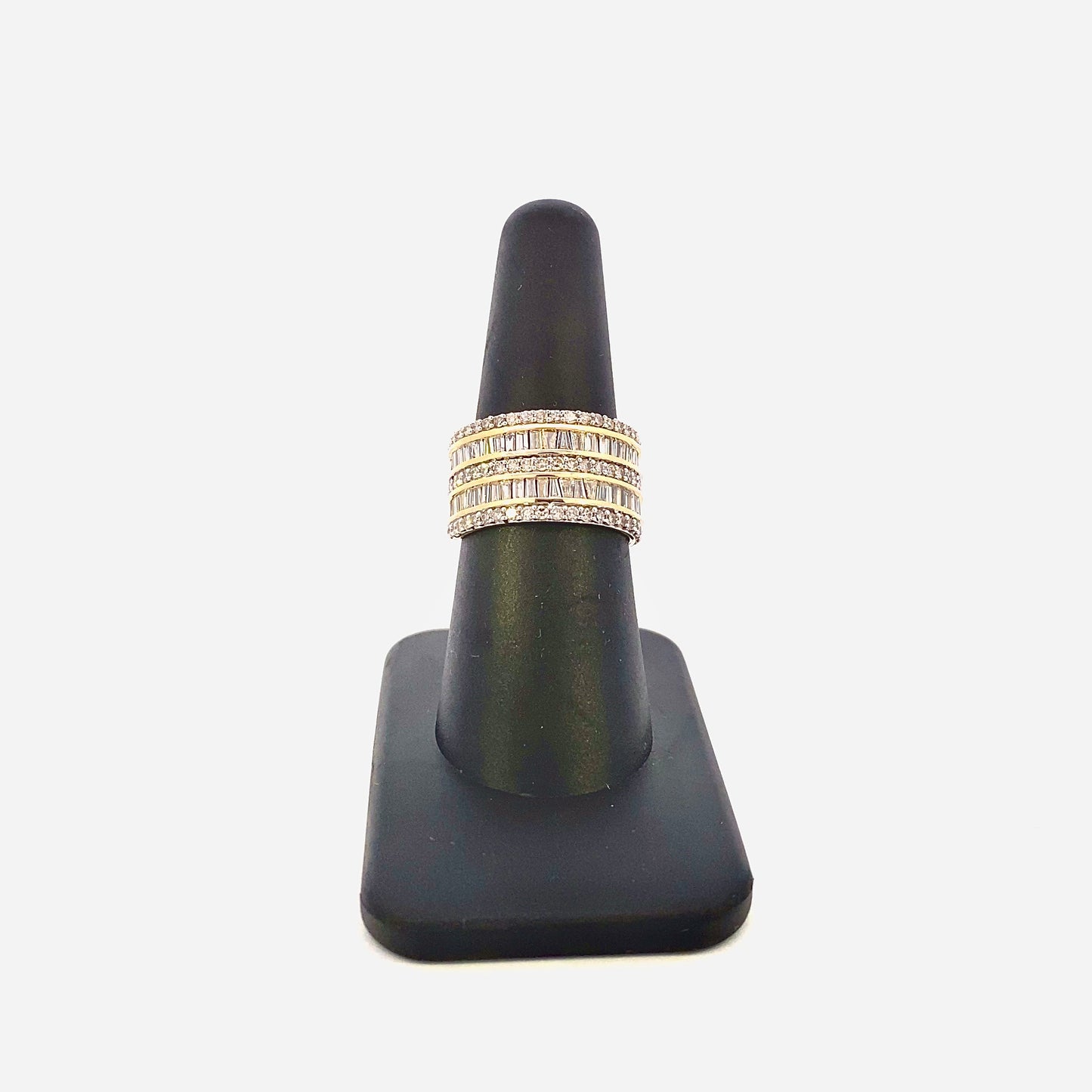 14K Double Row Baguette Layer Ring