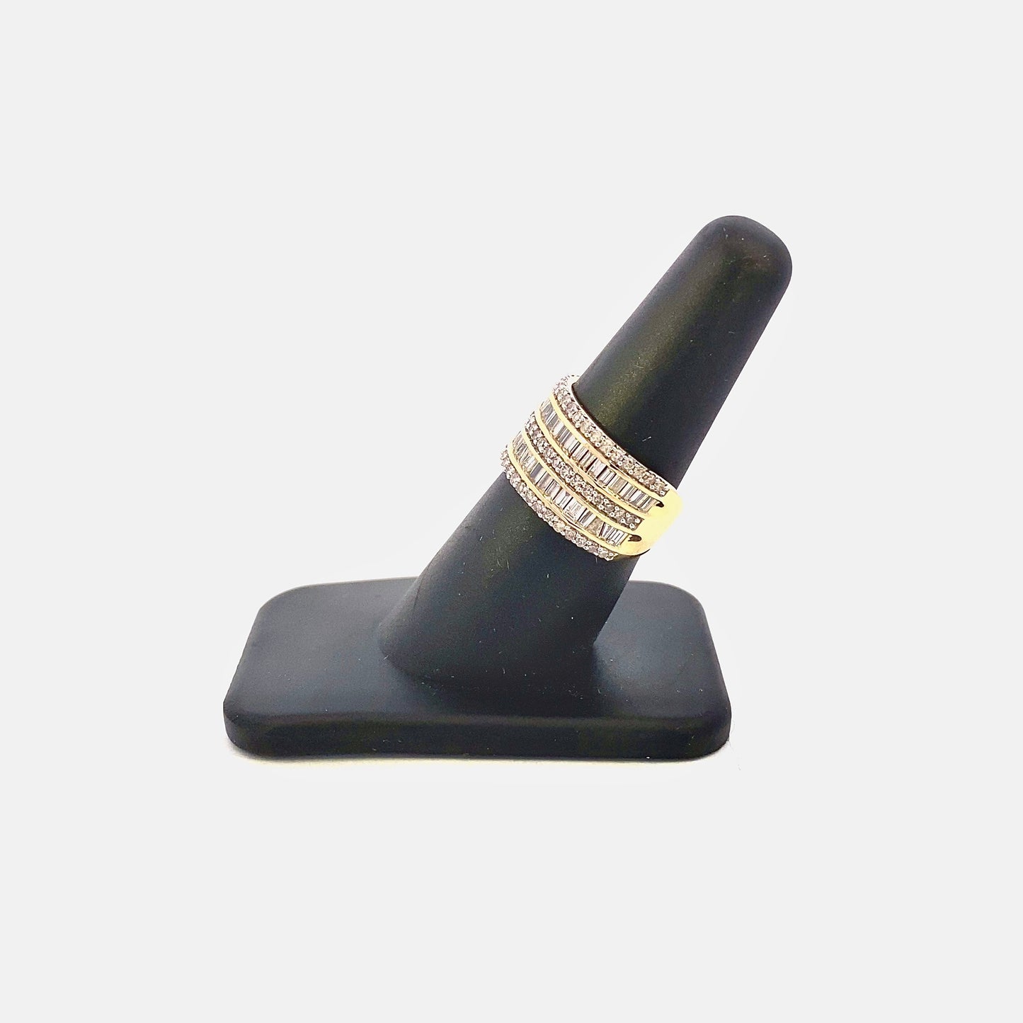 14K Double Row Baguette Layer Ring