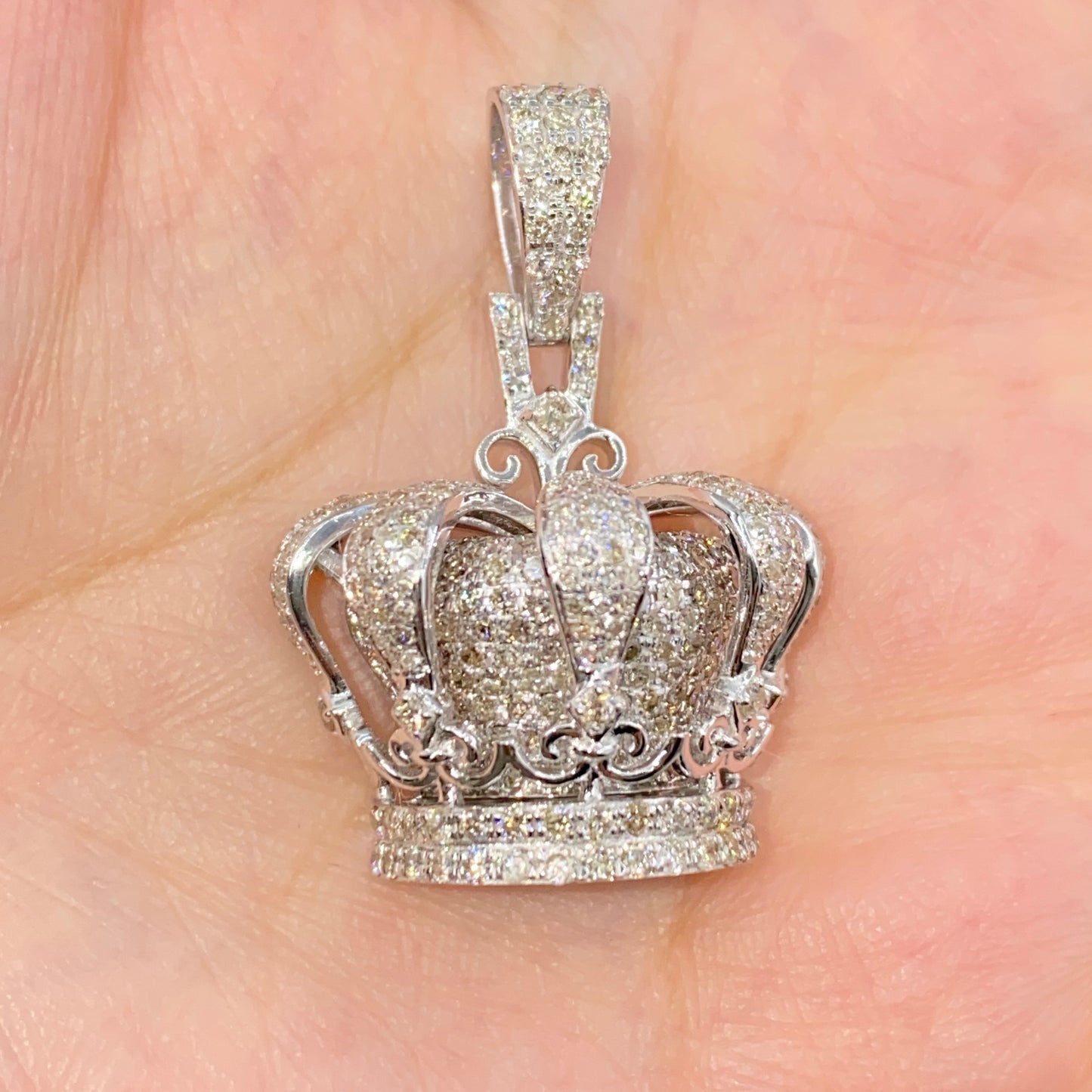 10K Regal Crown Diamond Pendant