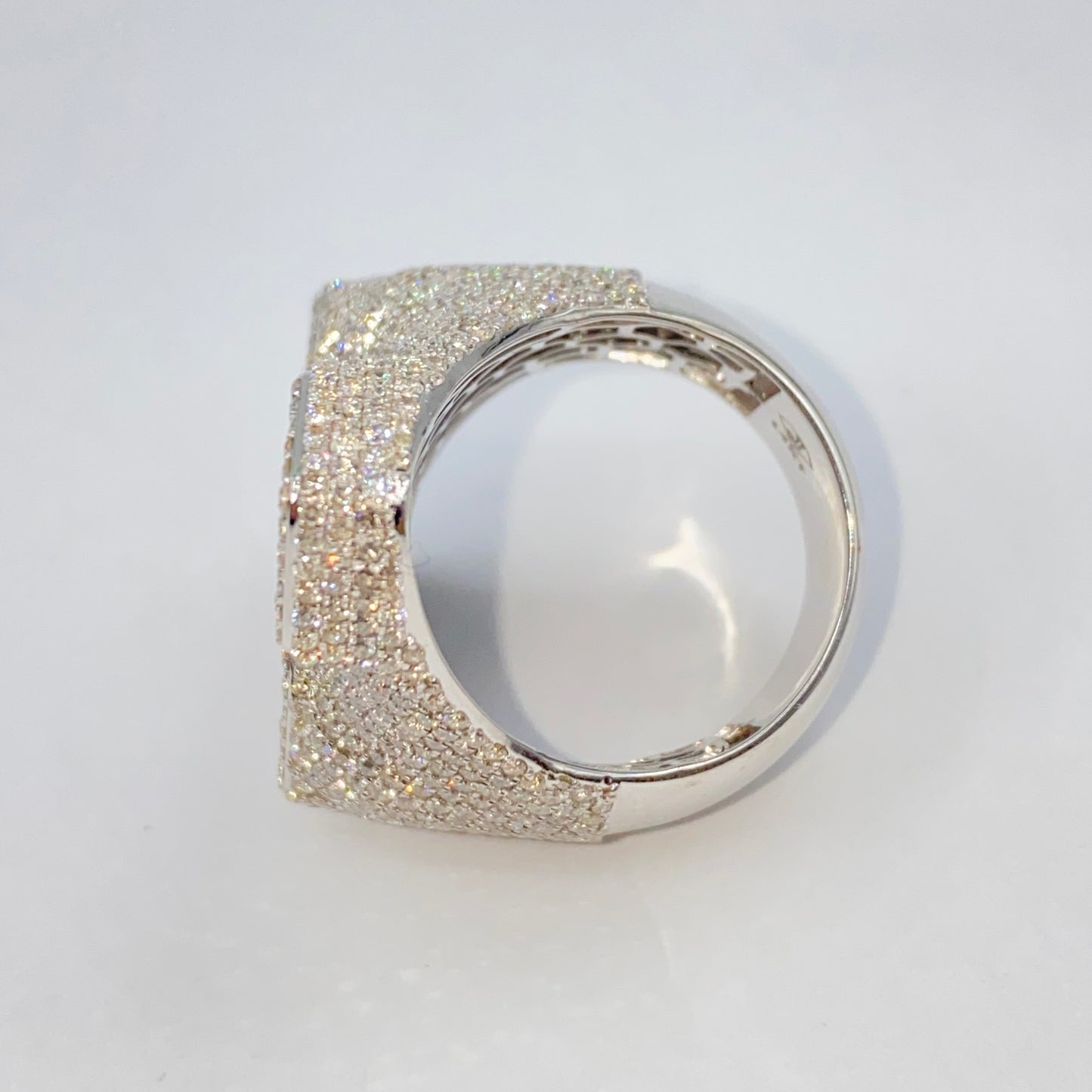 14K Royal Cross Chrome Diamond Baguette Ring