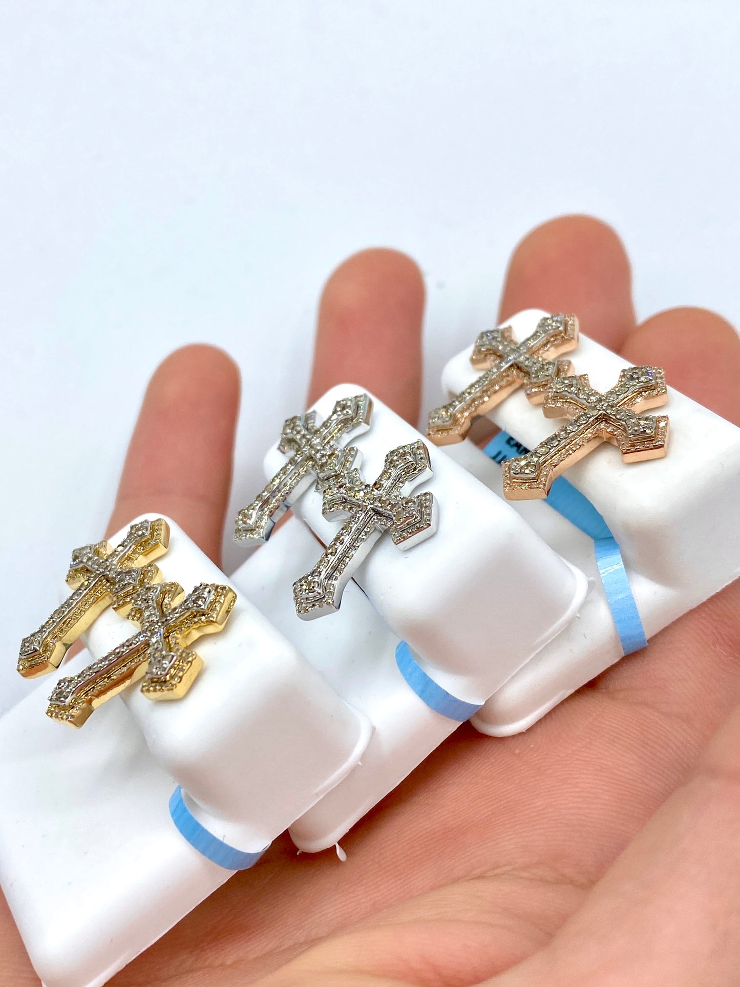 14K Large Cross Earrings