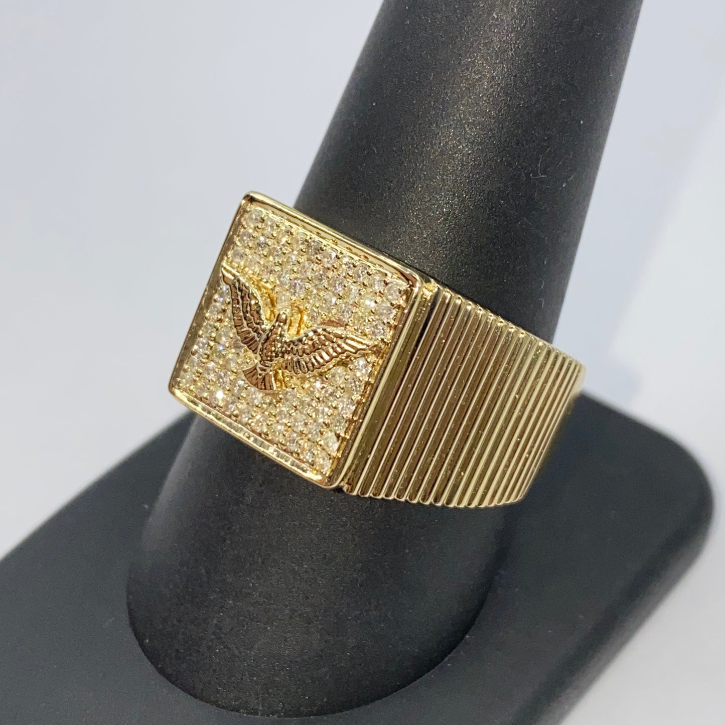 10K Freedom Eagle Bird Diamond Ring