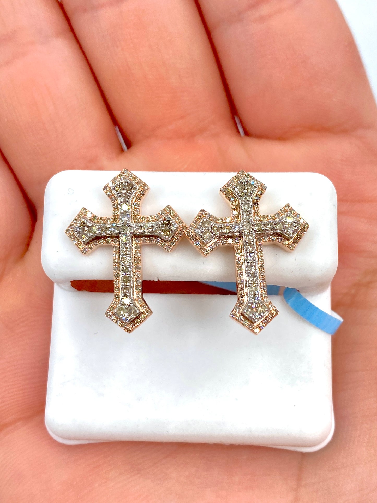 14K Large Cross Earrings