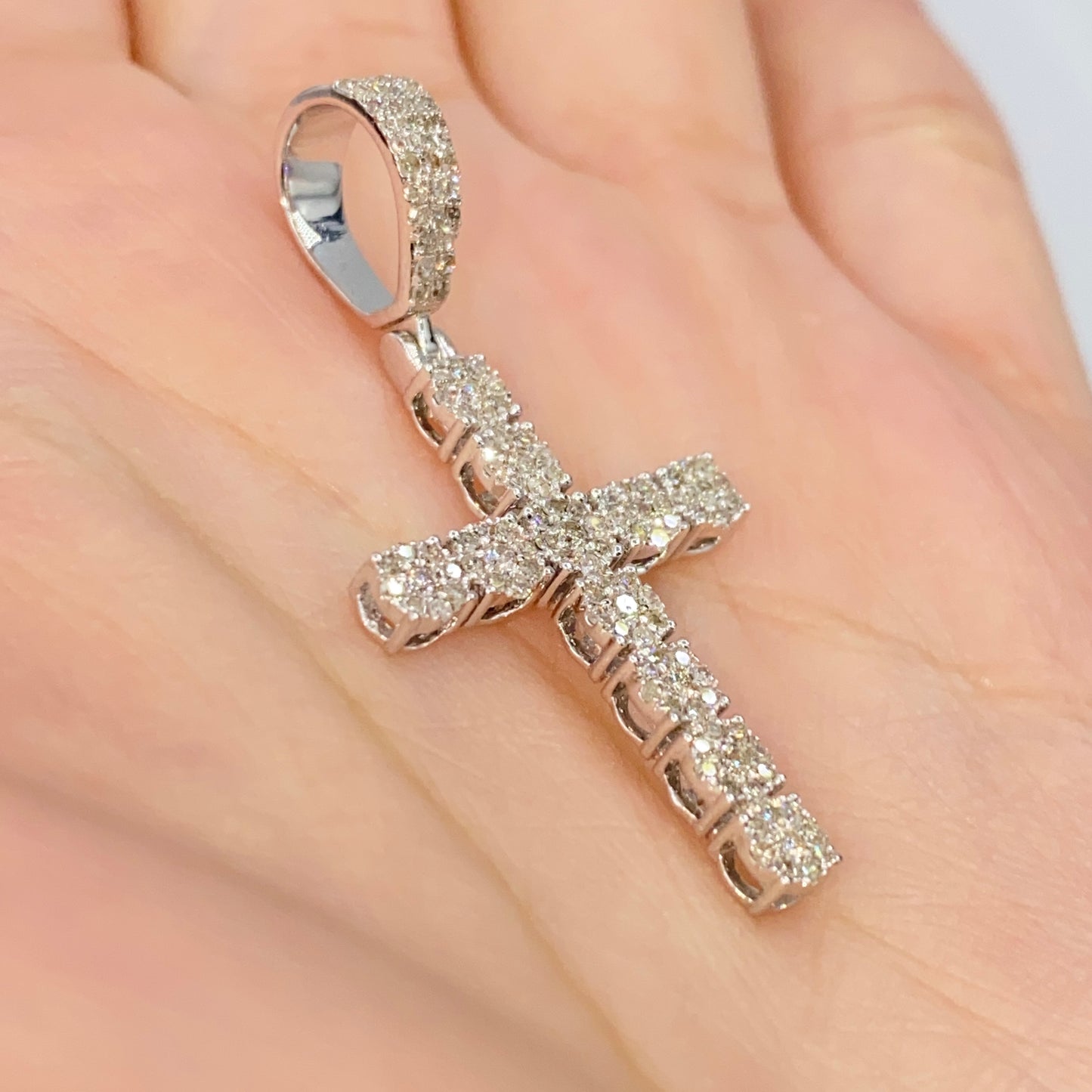 14K Cross Diamond Pendant