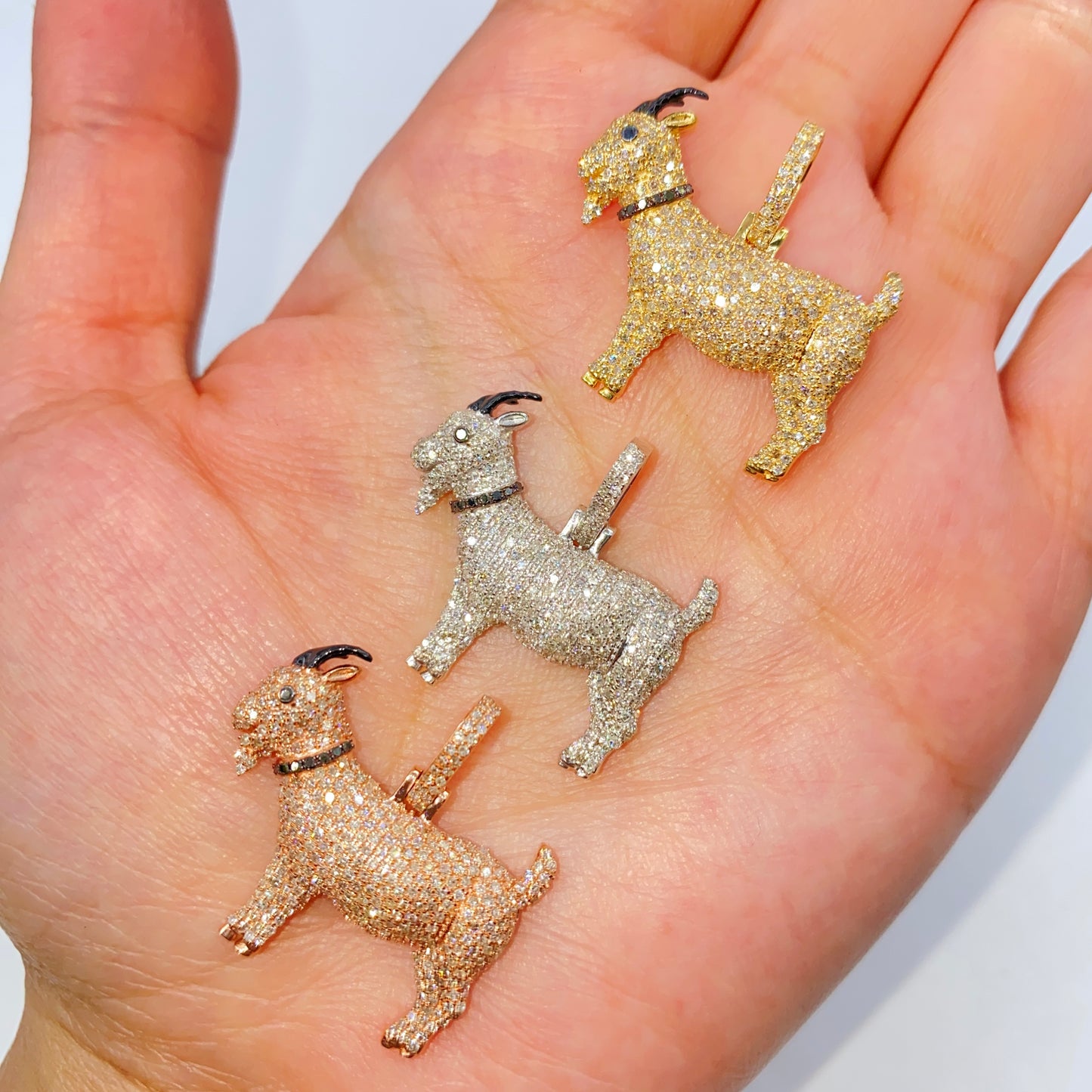 14K GOAT Diamond Pendant