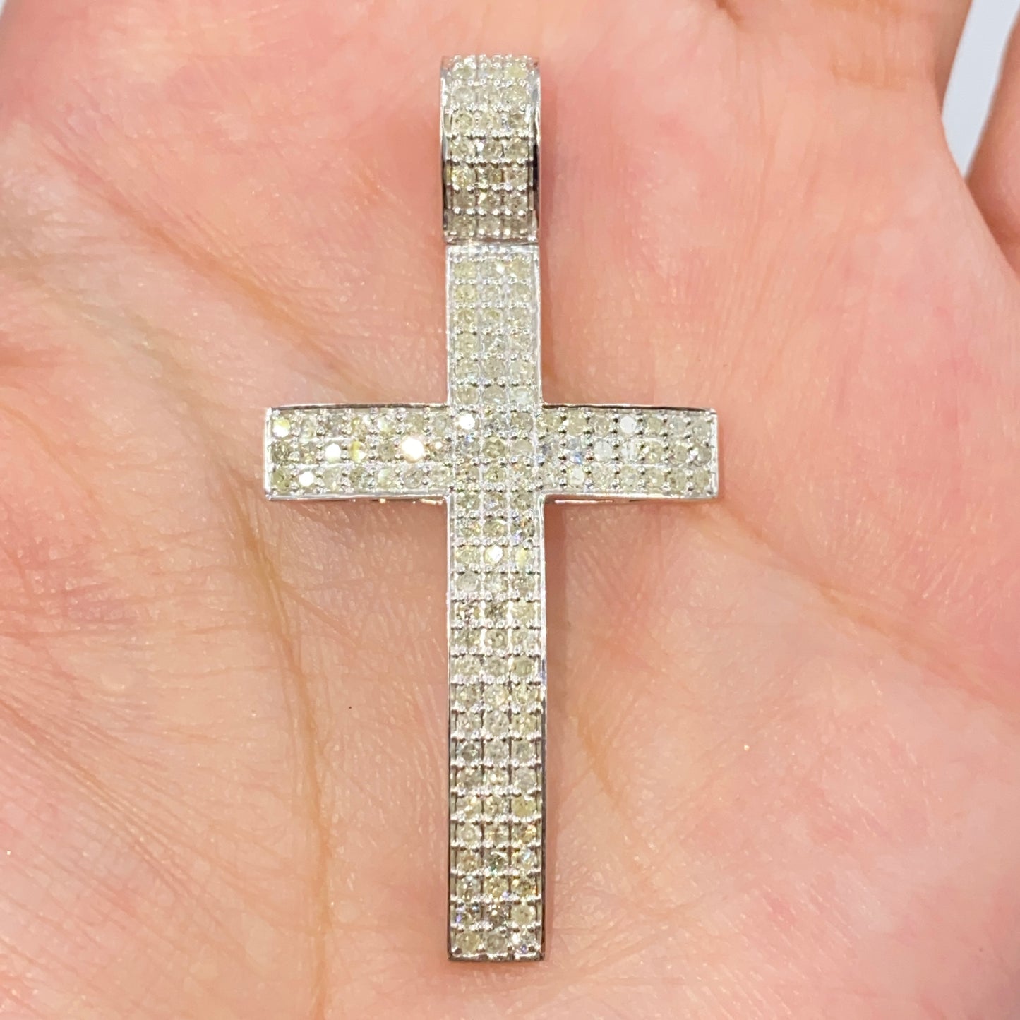 10K Modern Cross Diamond Pendant