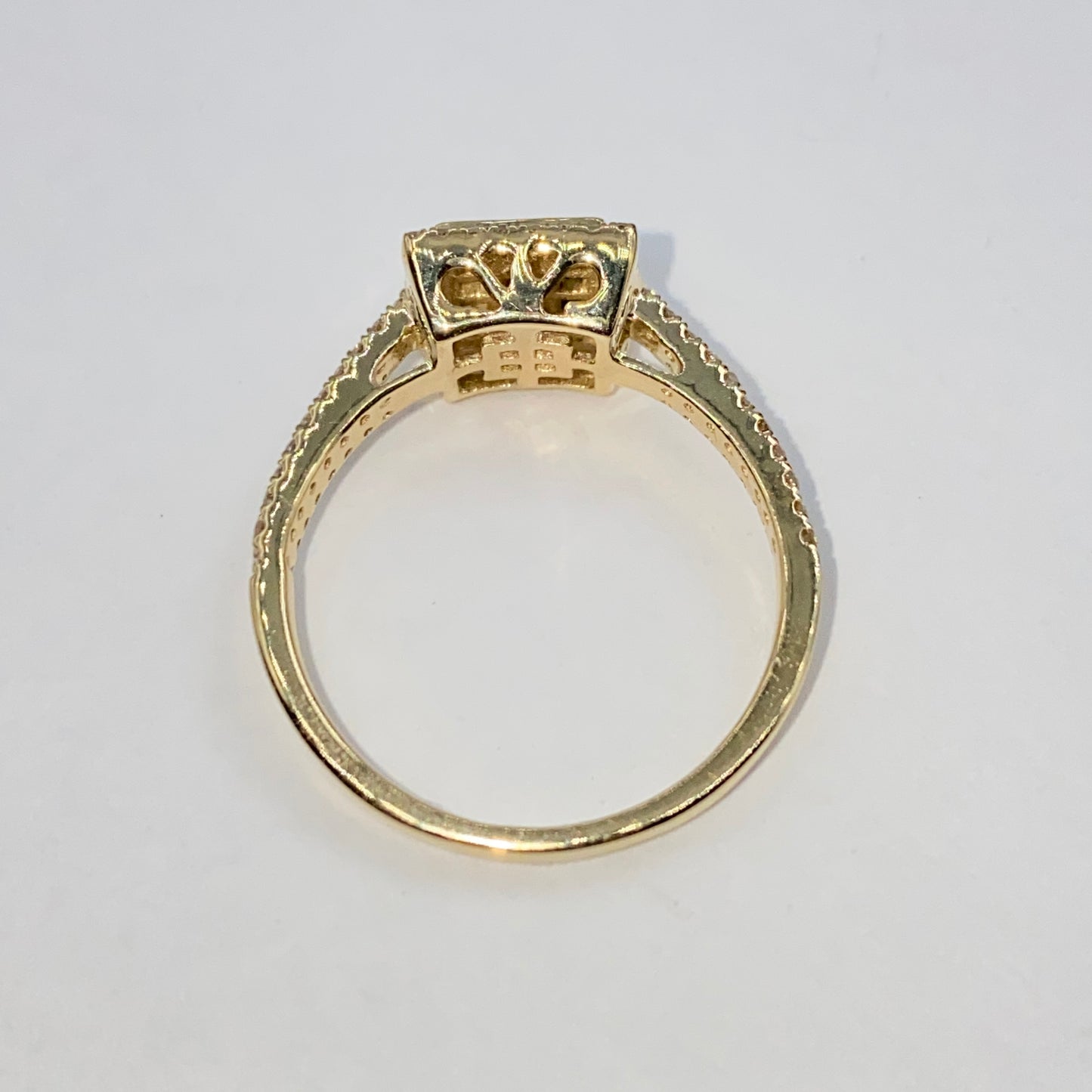 14K Square Diamond Baguette Engagement Rings