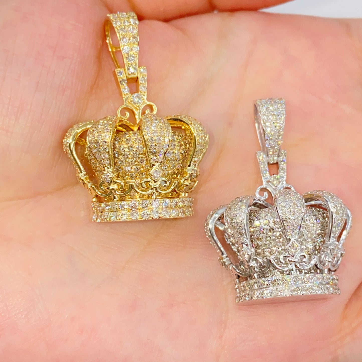 10K Regal Crown Diamond Pendant
