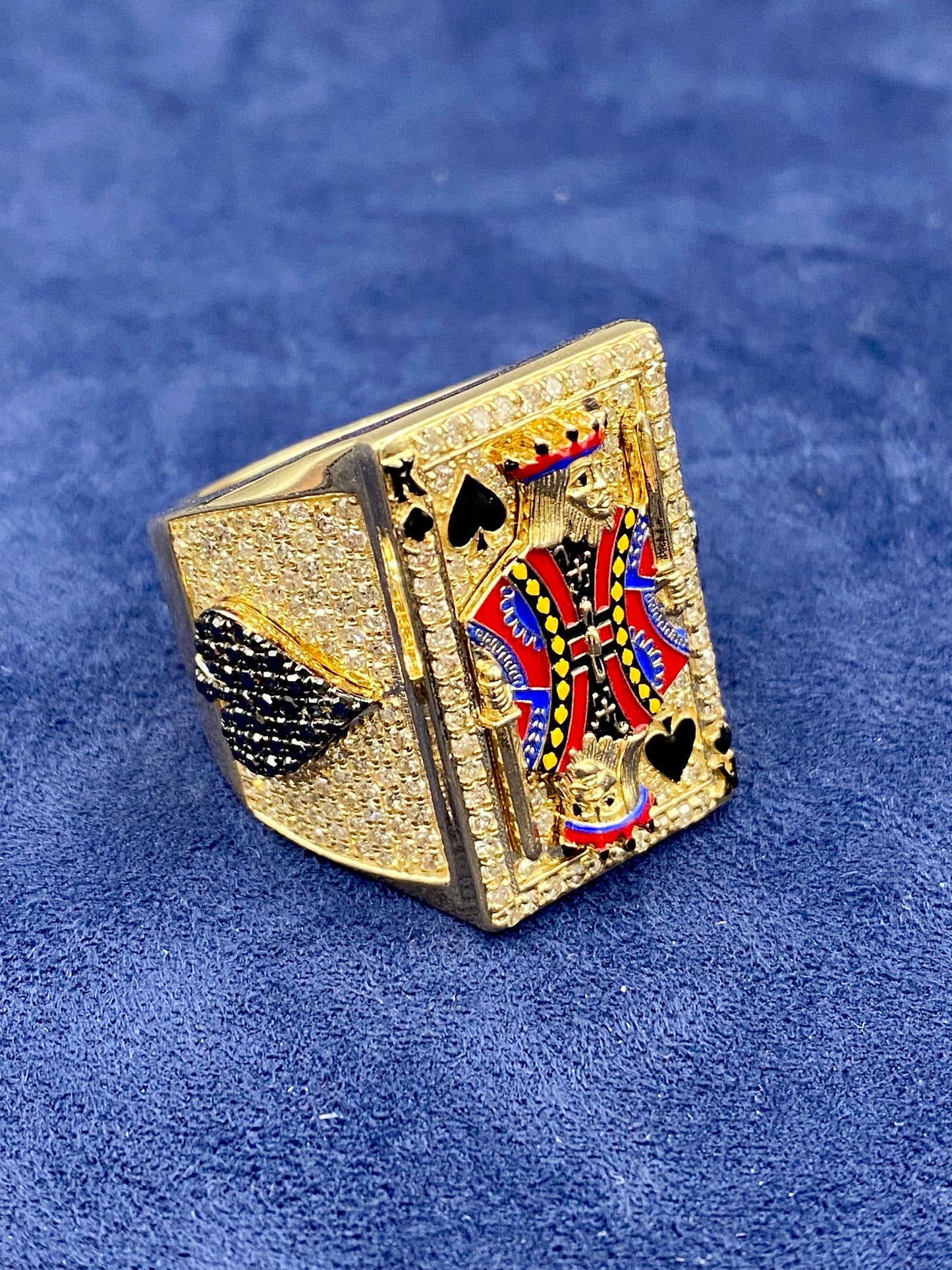 14K Diamond King of Spades Ring