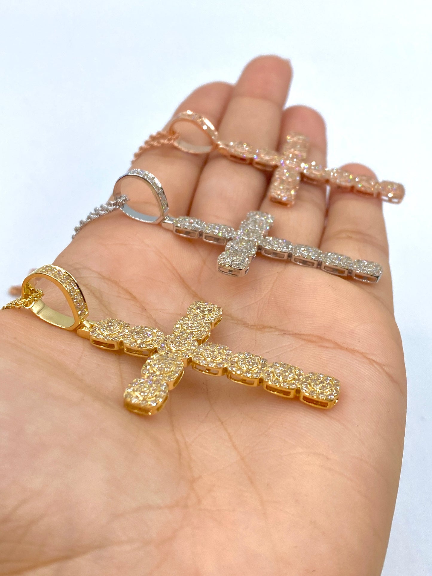 10K Diamond Cross Pendant With Chain Included