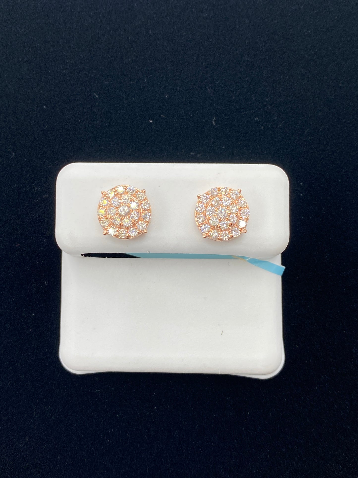10K Round Diamond Stud Earrings