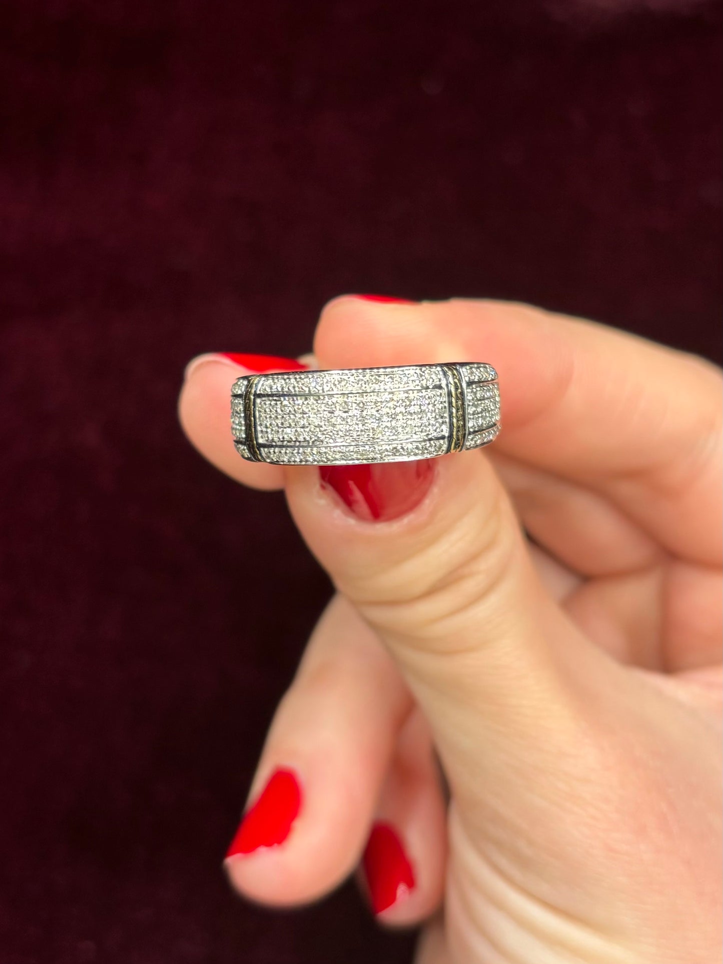 10K DIAMOND ARMOR RING BAND