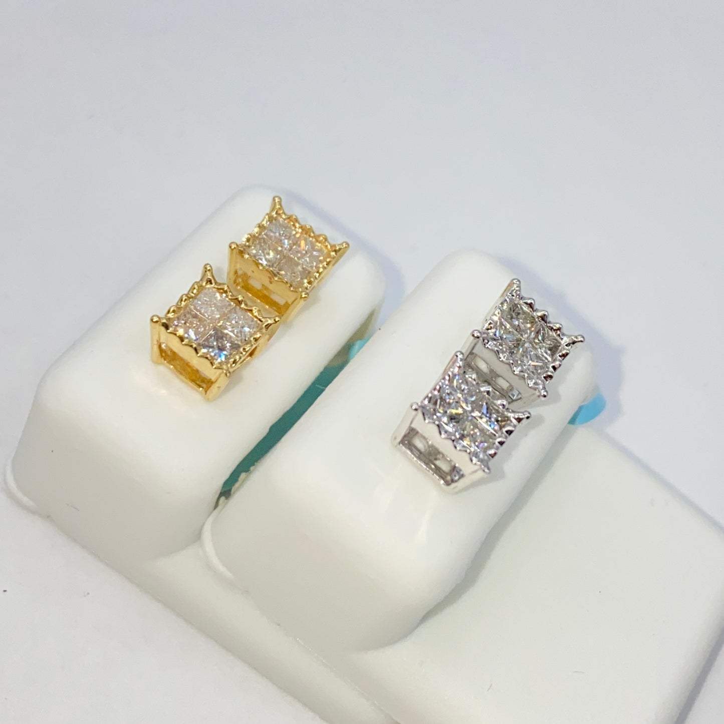 14K Masterpiece Square Diamond Earrings