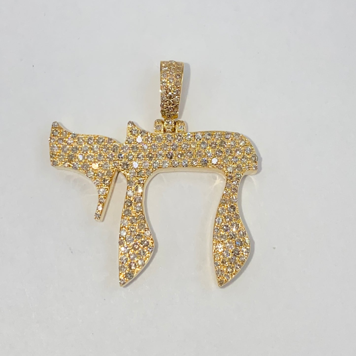 14K Chai Diamond Pendant
