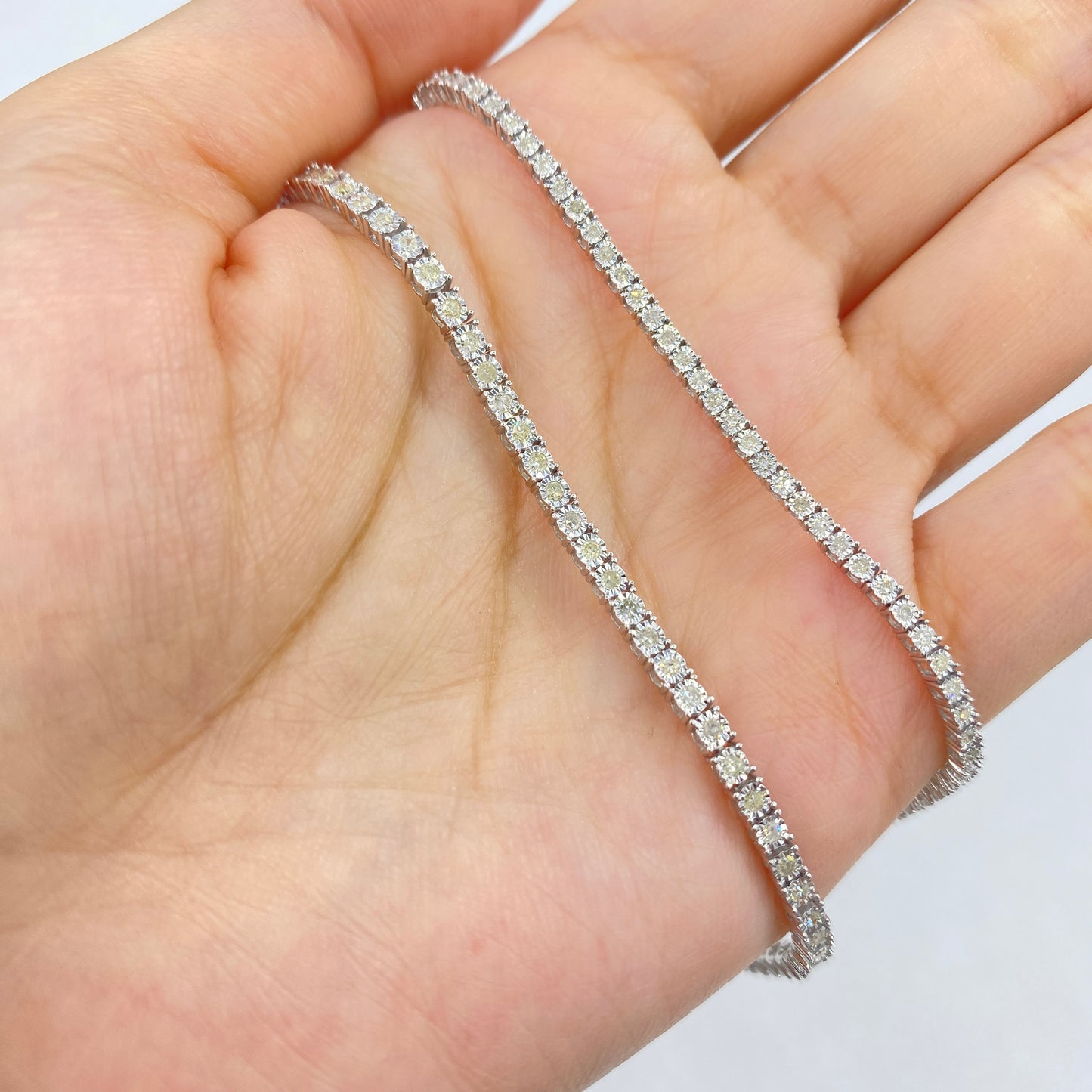 10K Shine Diamond Tennis Bracelet 7"