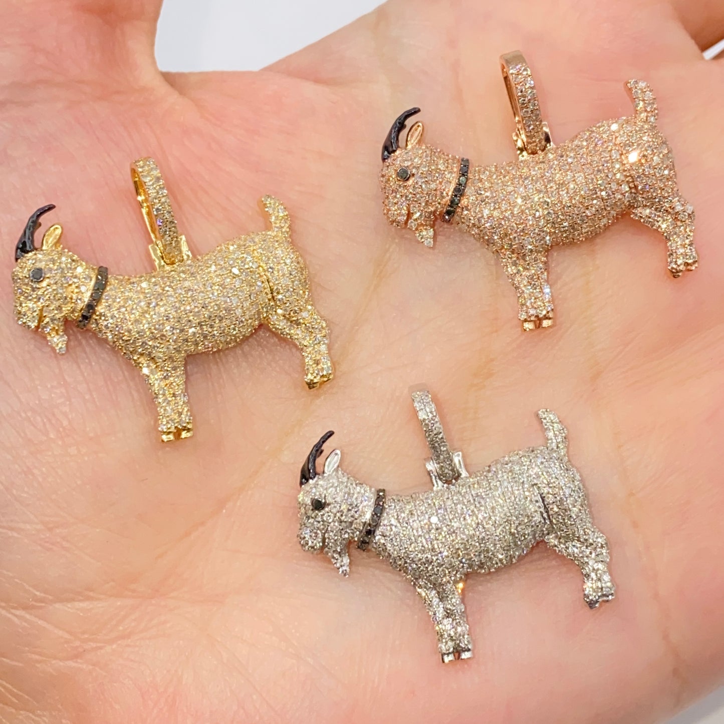14K GOAT Diamond Pendant