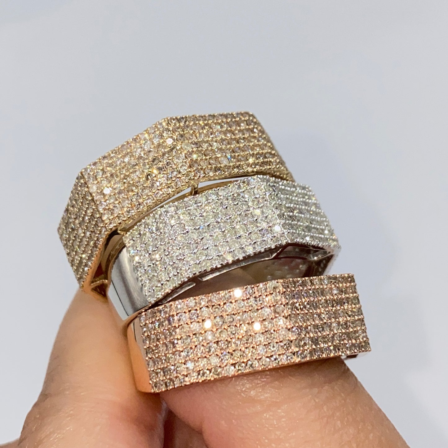10K 8.2MM Iced Diamond Ring
