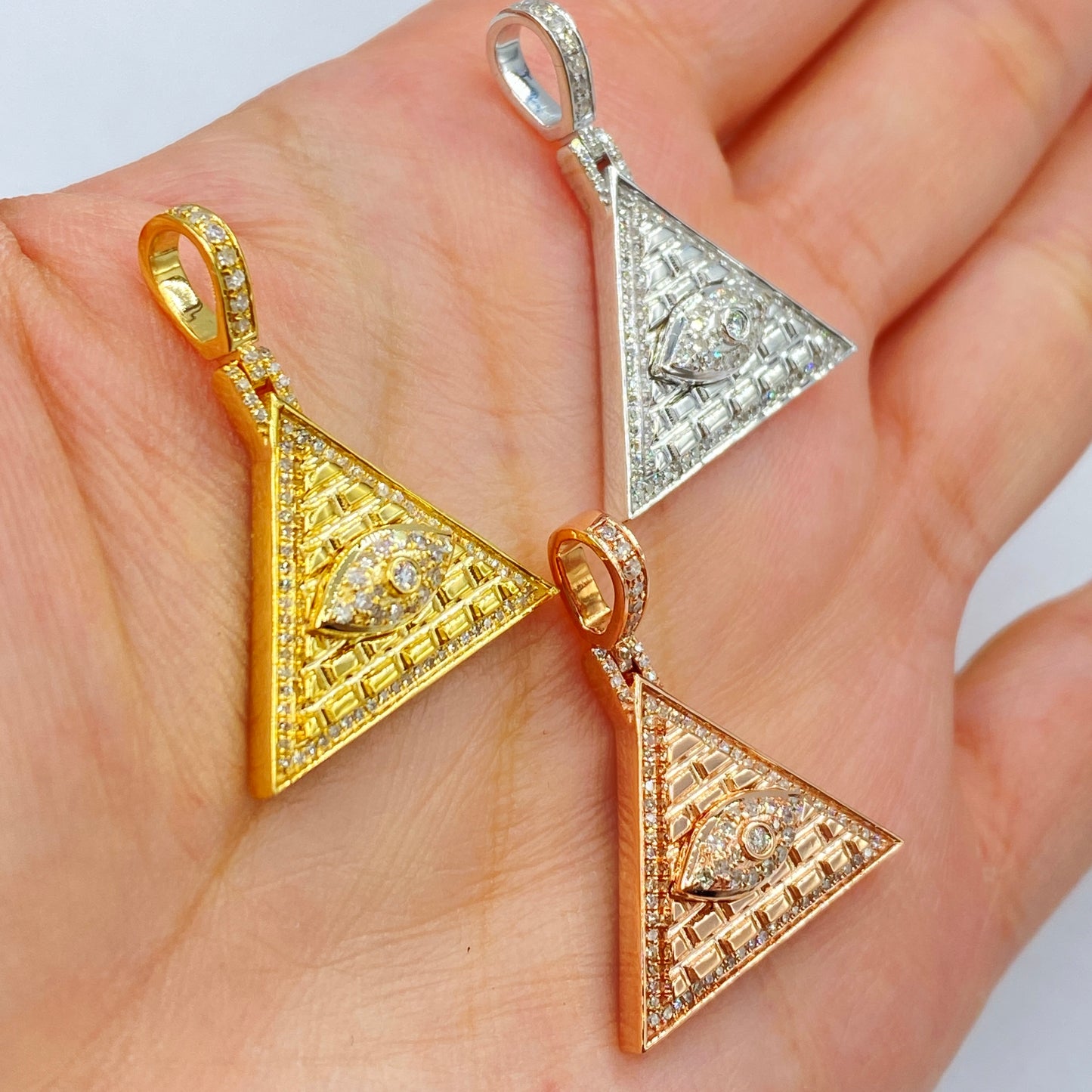 10K Illuminati Pyramid Diamond Pendant