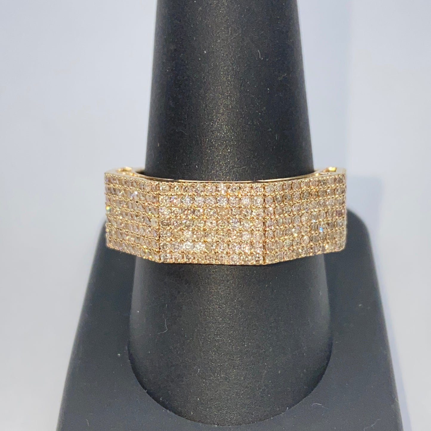 10K 8.2MM Iced Diamond Ring
