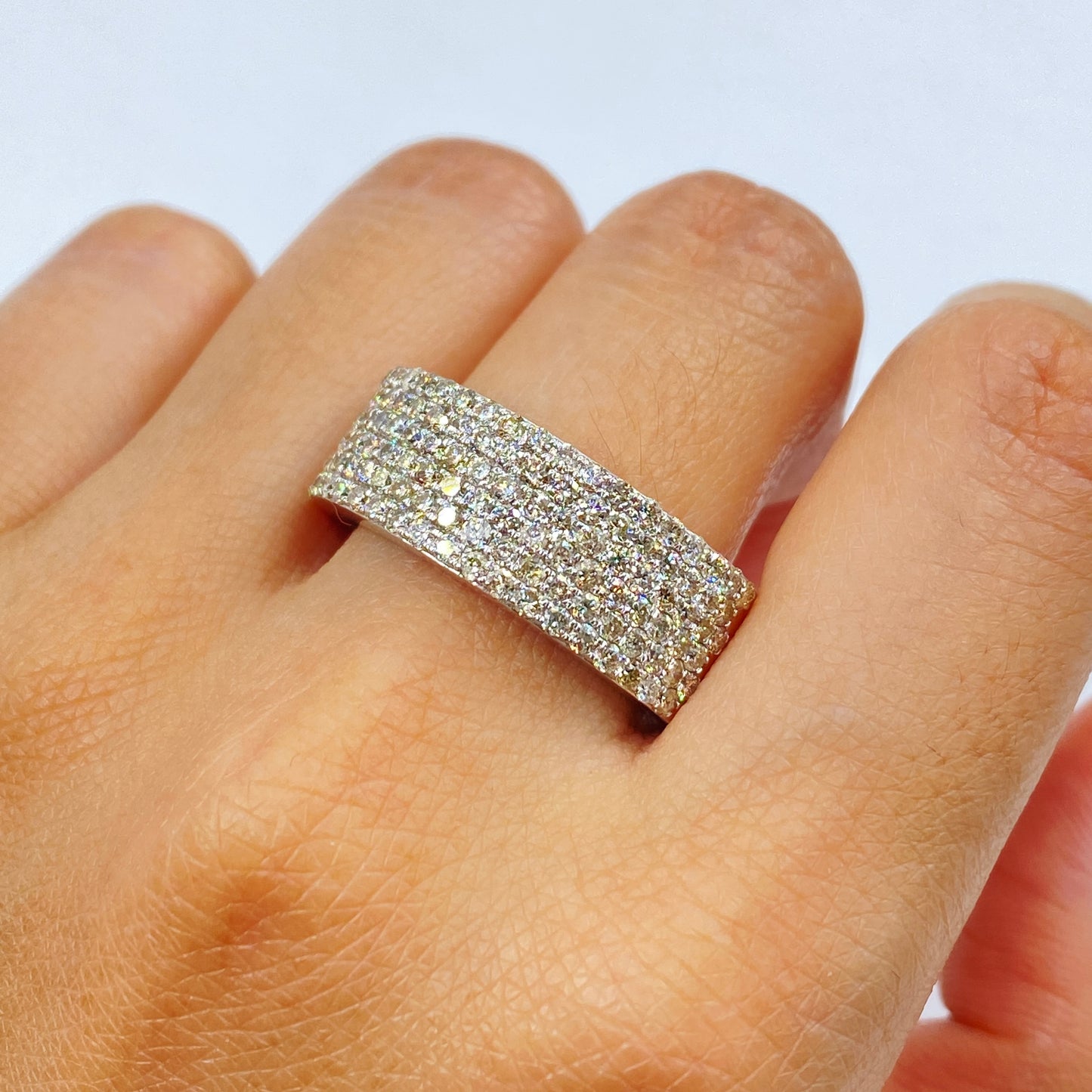 14K Iced Diamond Wedding Stack Ring Band