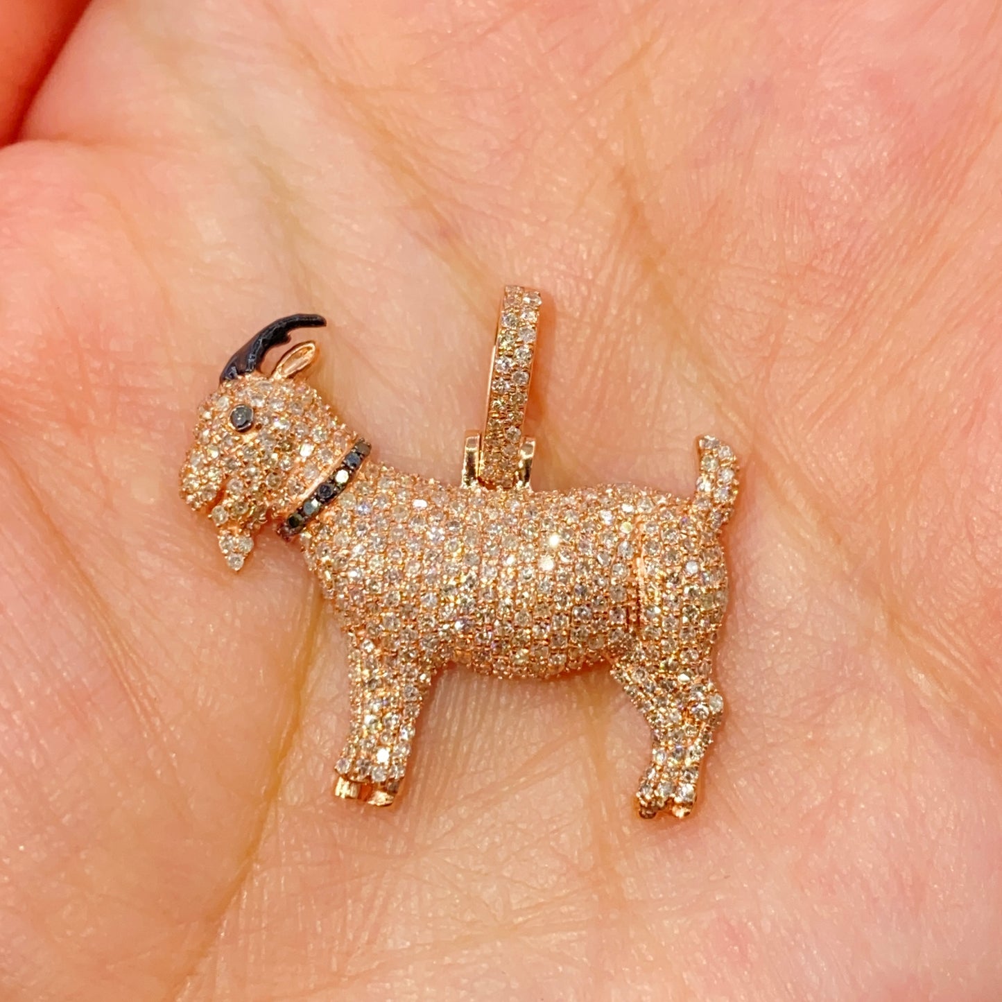 14K GOAT Diamond Pendant
