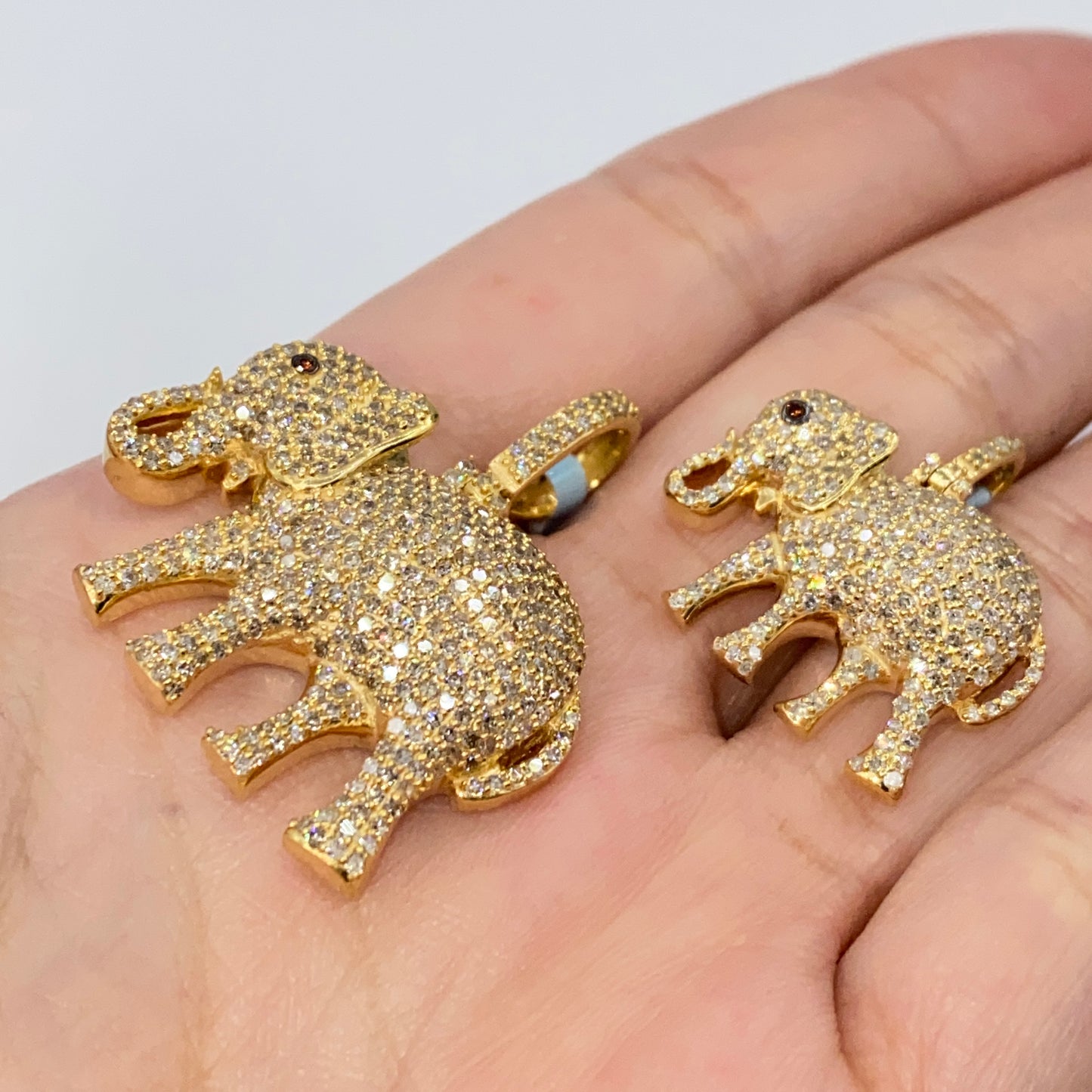 14K Elephant Diamond Pendant