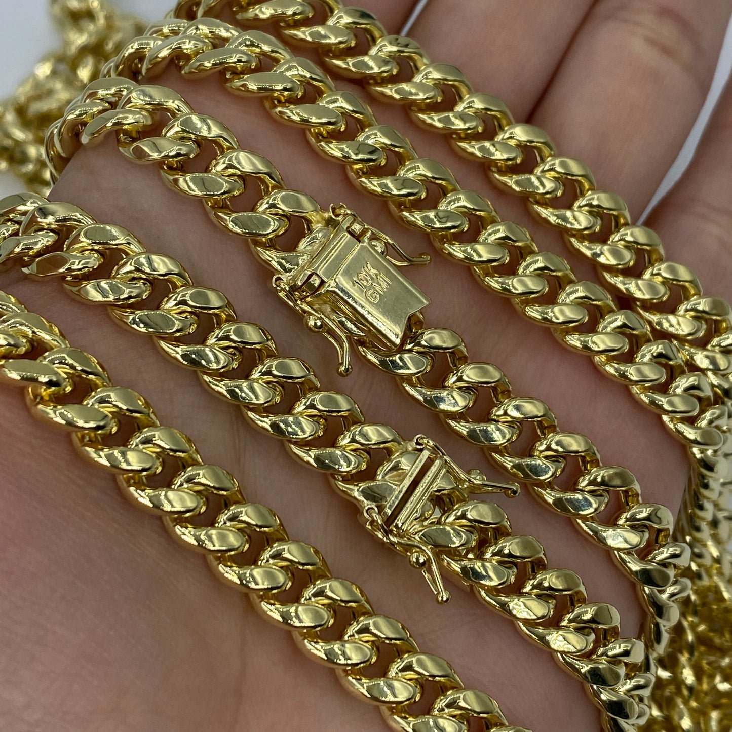 10K 8MM Miami Cuban Link Chain 18-28"
