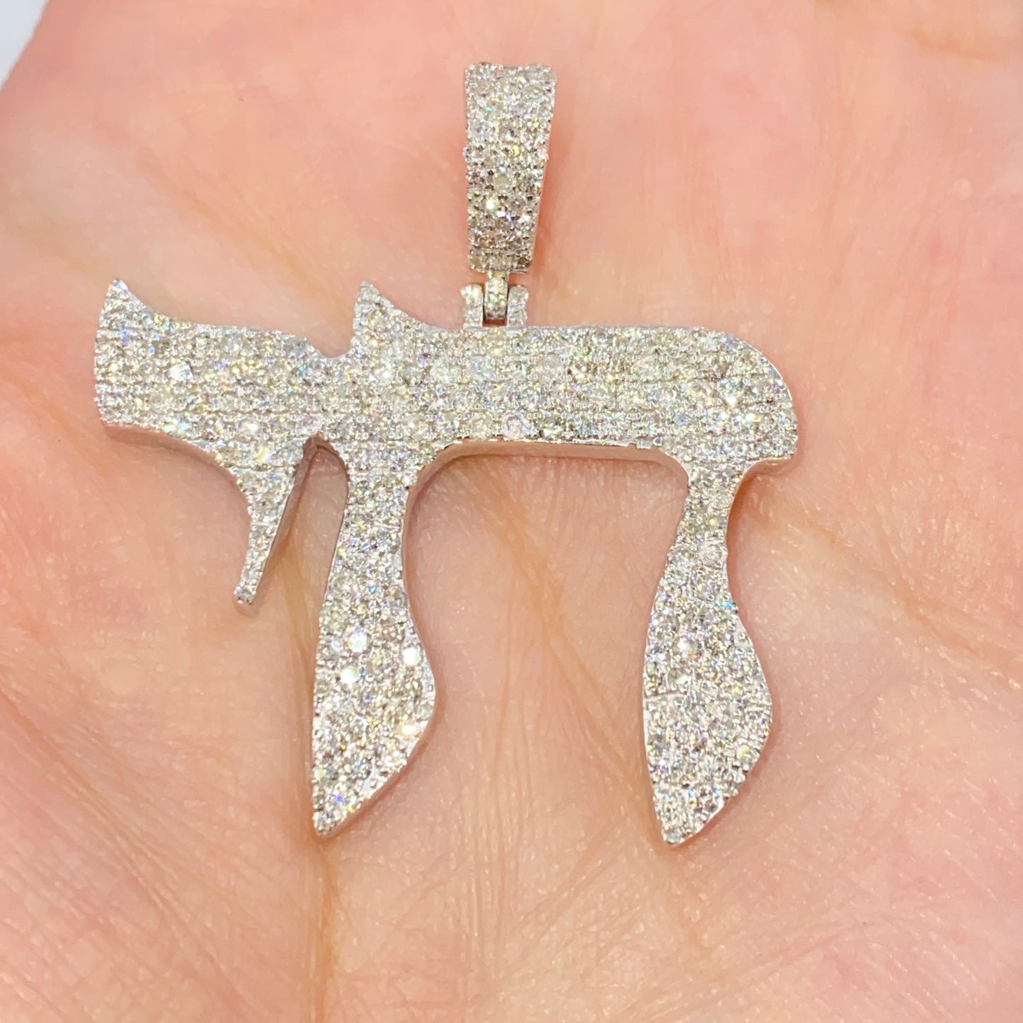 14K Chai Diamond Pendant