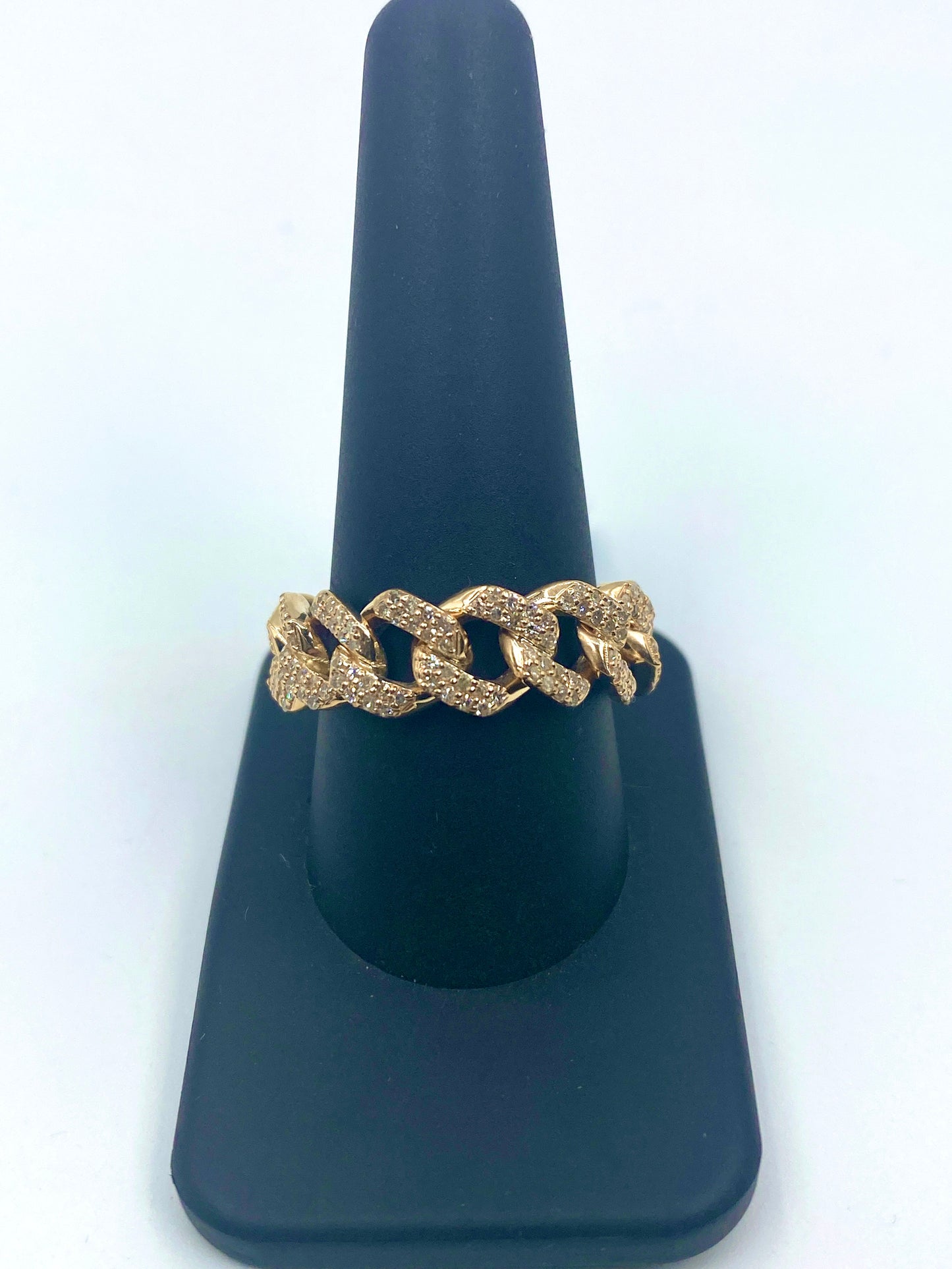 14K Gold & Diamonds Eternity Cuban Ring