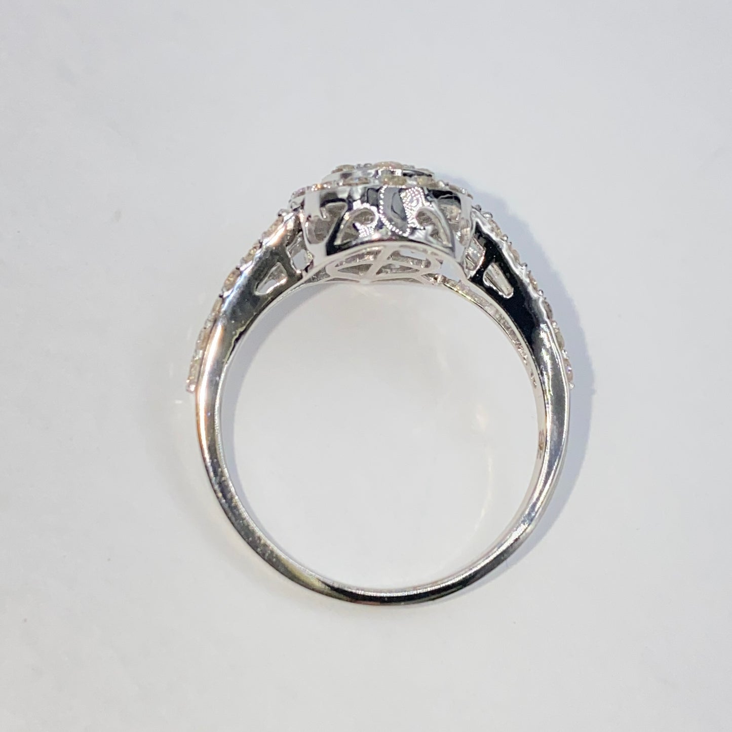 14K Pear Halo Diamond Engagement Ring
