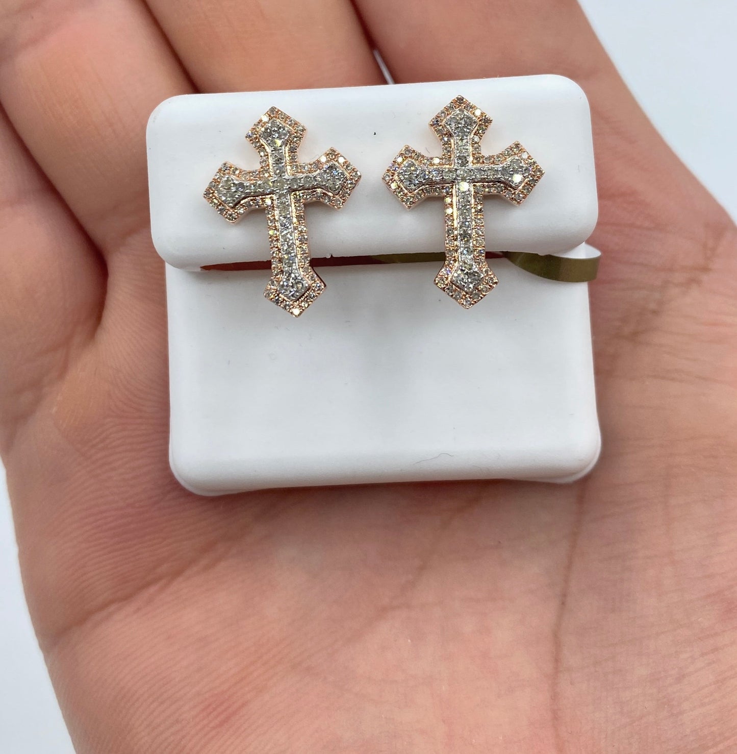 14K Small Cross Earrings