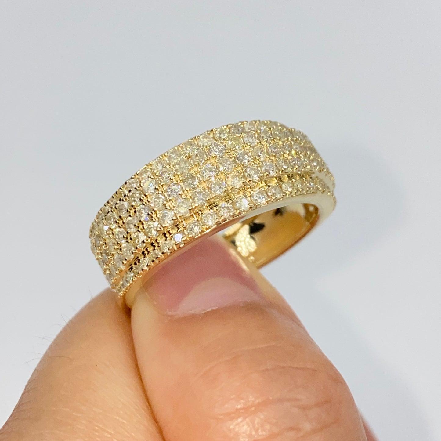 10K 9MM Pave Diamond Ring Band
