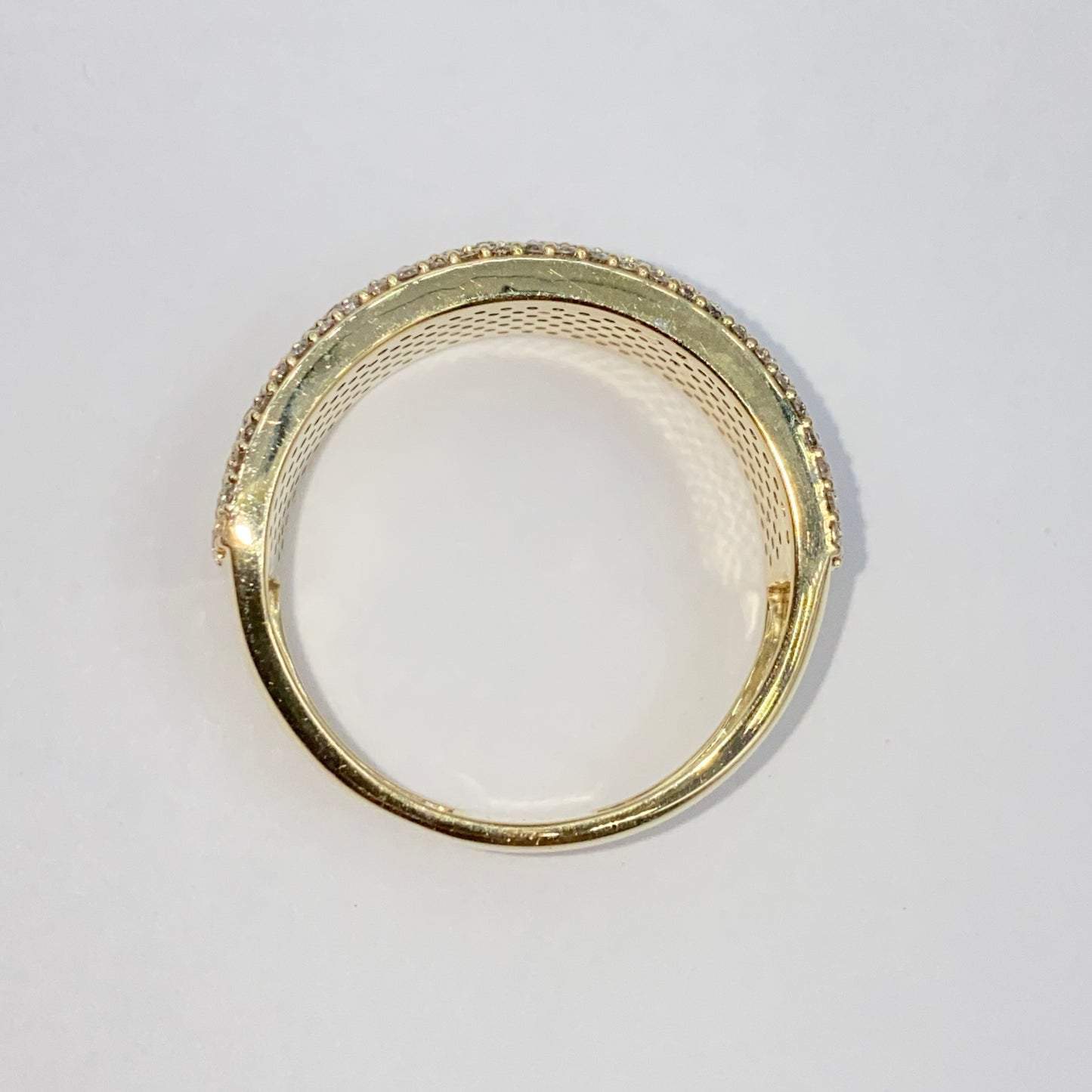 10K 8MM Iced Pave Ring Diamond Band