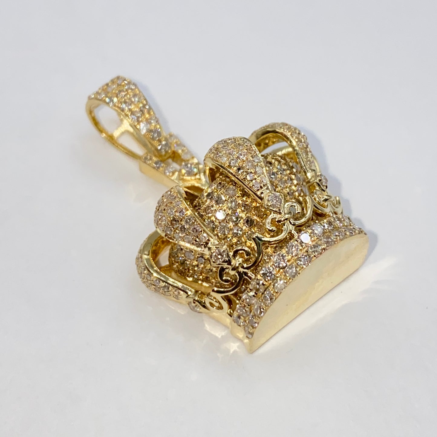 10K Regal Crown Diamond Pendant