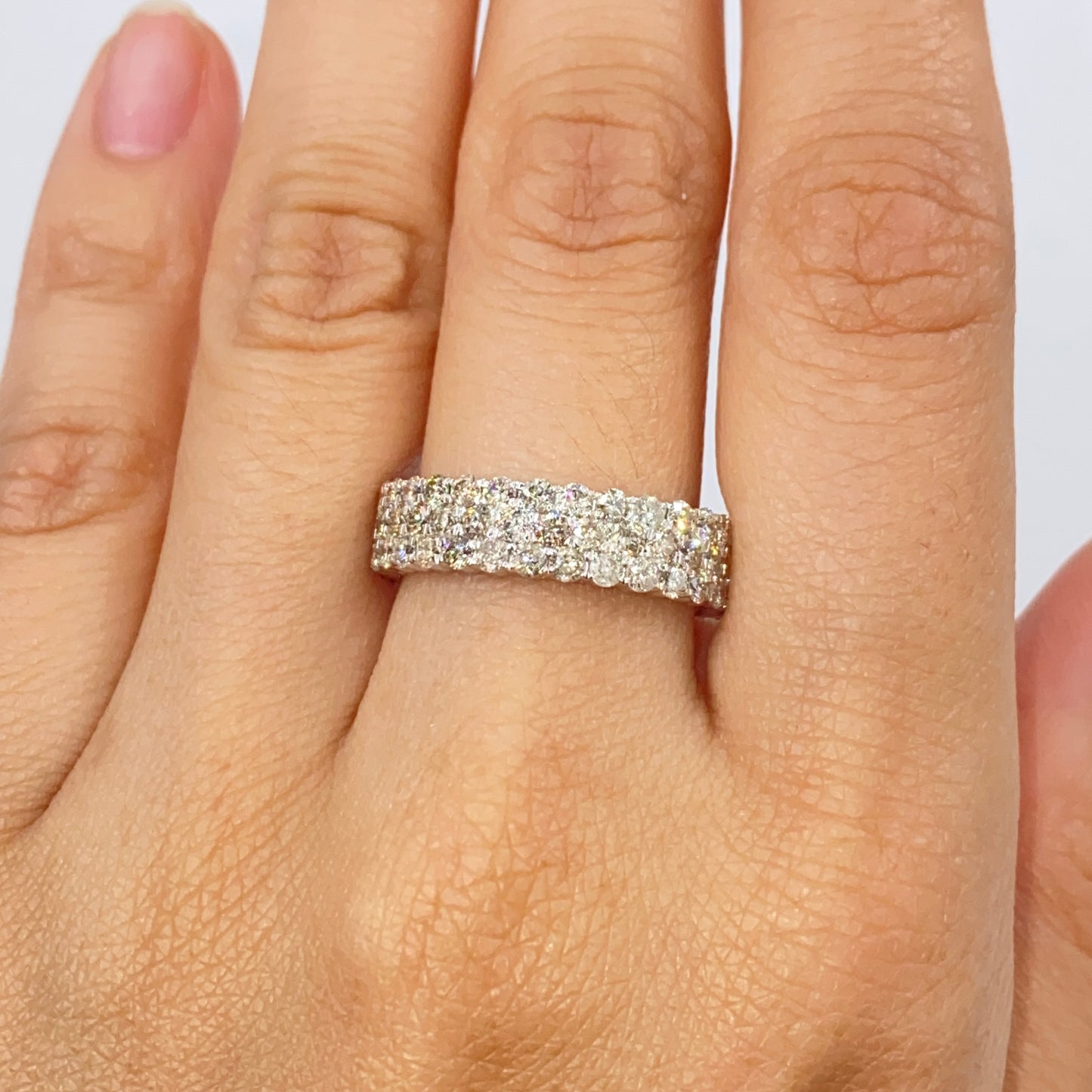 14K Stacked Pave Infinity Diamond Ring Band