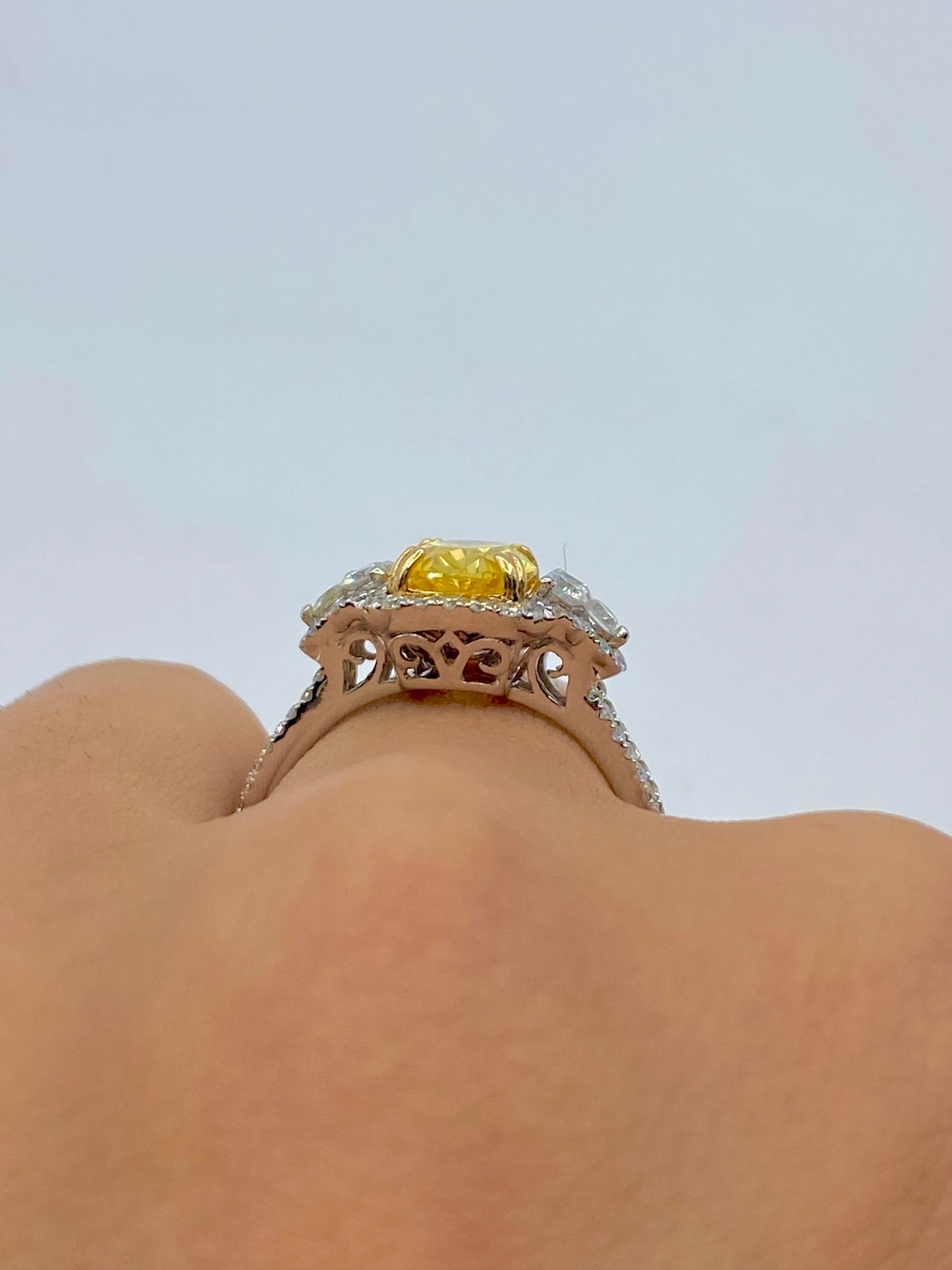 14K Natural Canary Diamond Engagement Ring