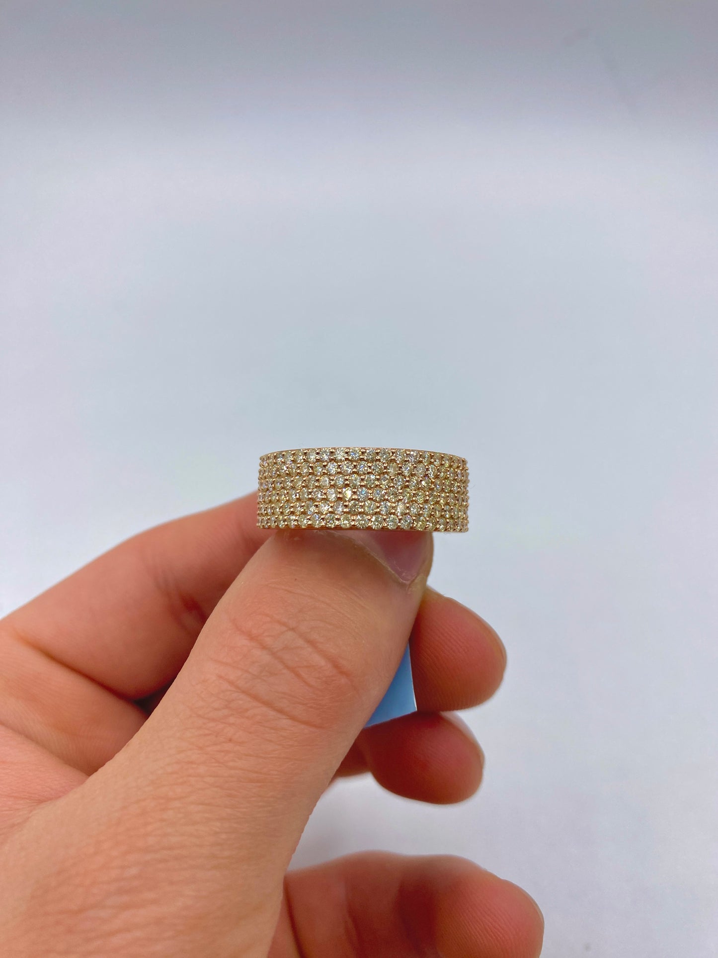 14K Iced Diamond Wedding Stack Ring Band
